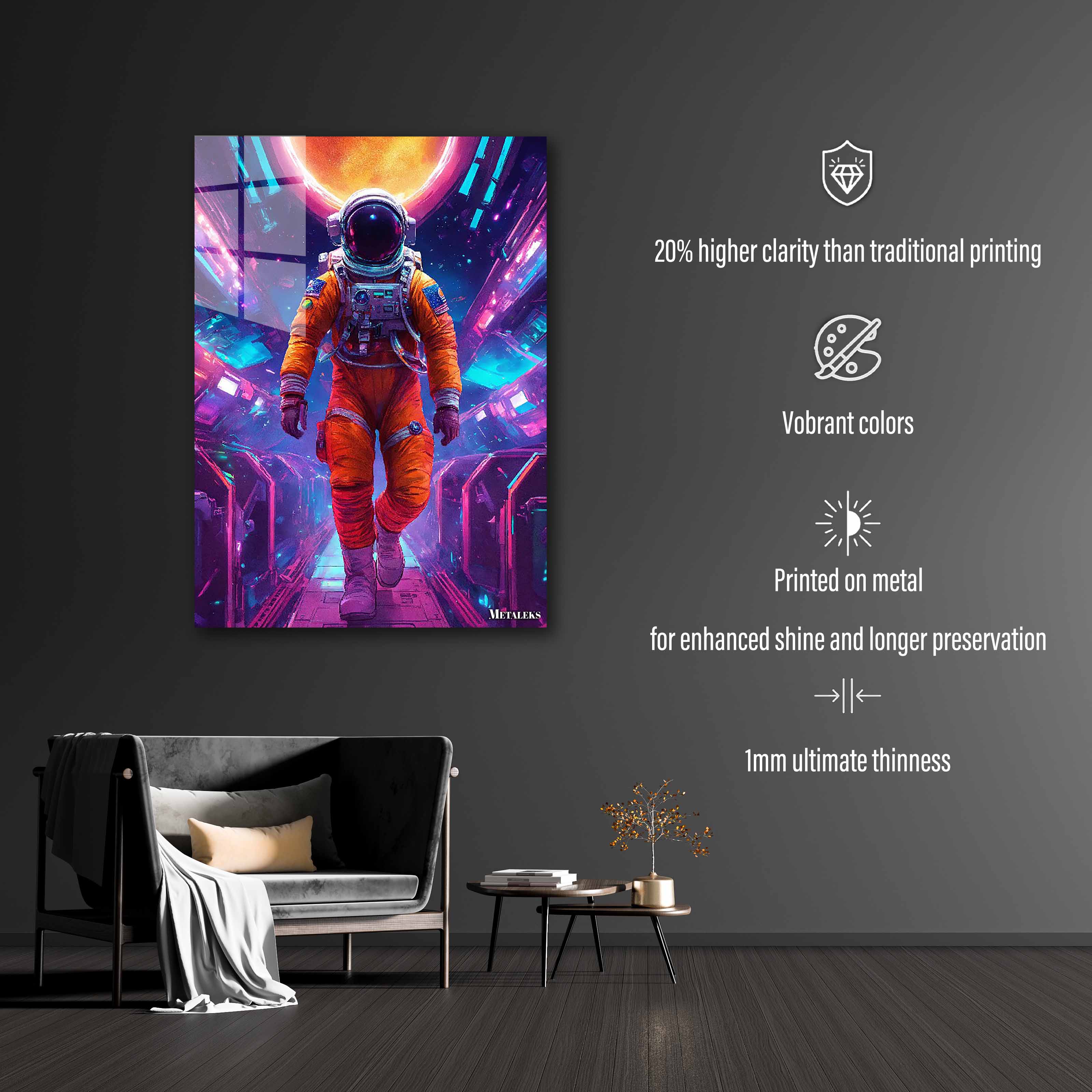 Astronaut In Purple Background