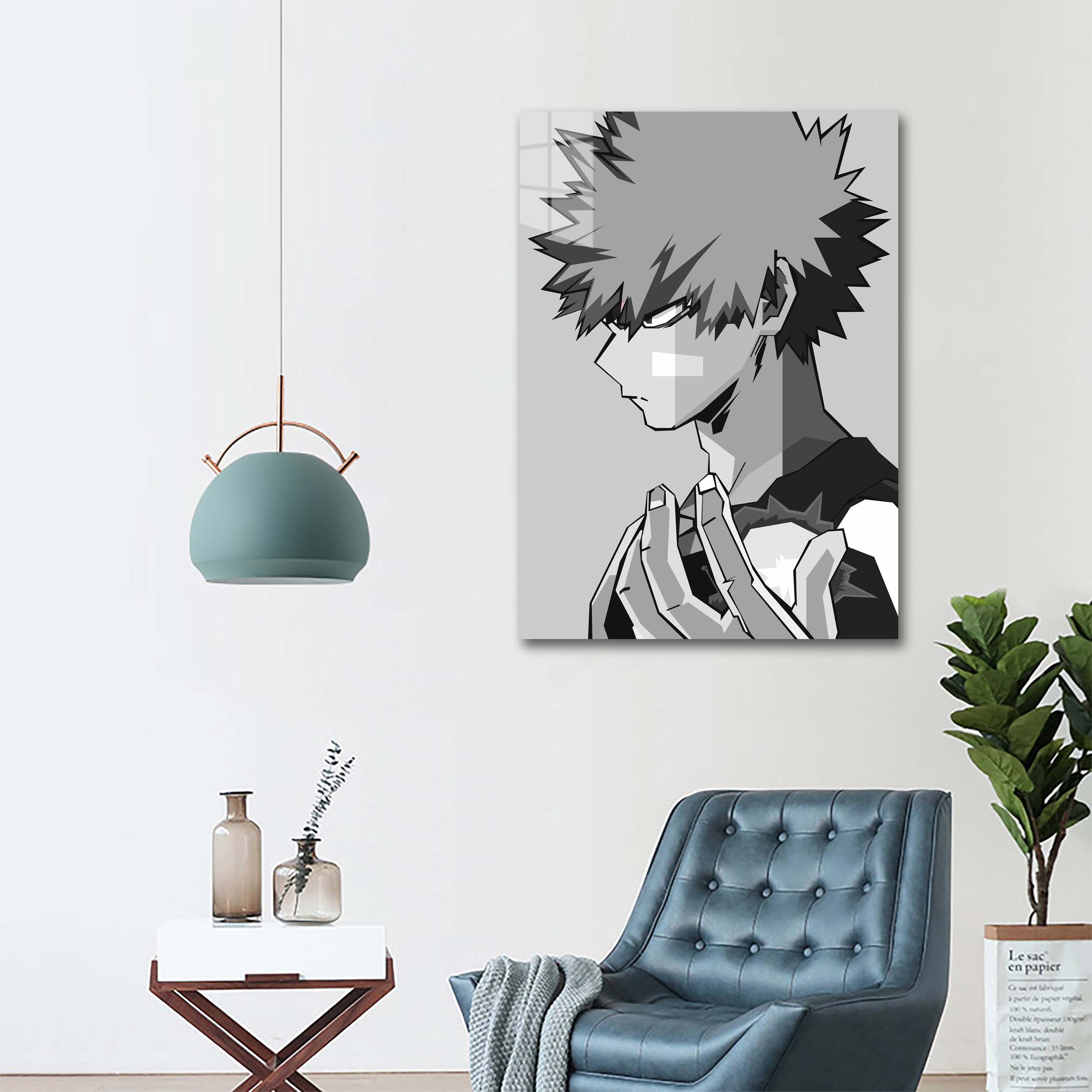 Bakugo Black White Art