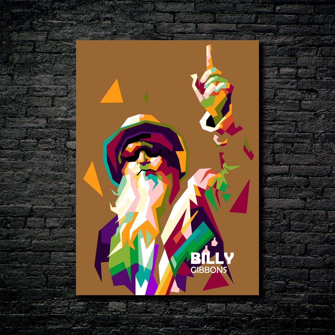 Billy Gibbons in trending amazing pop art illustration