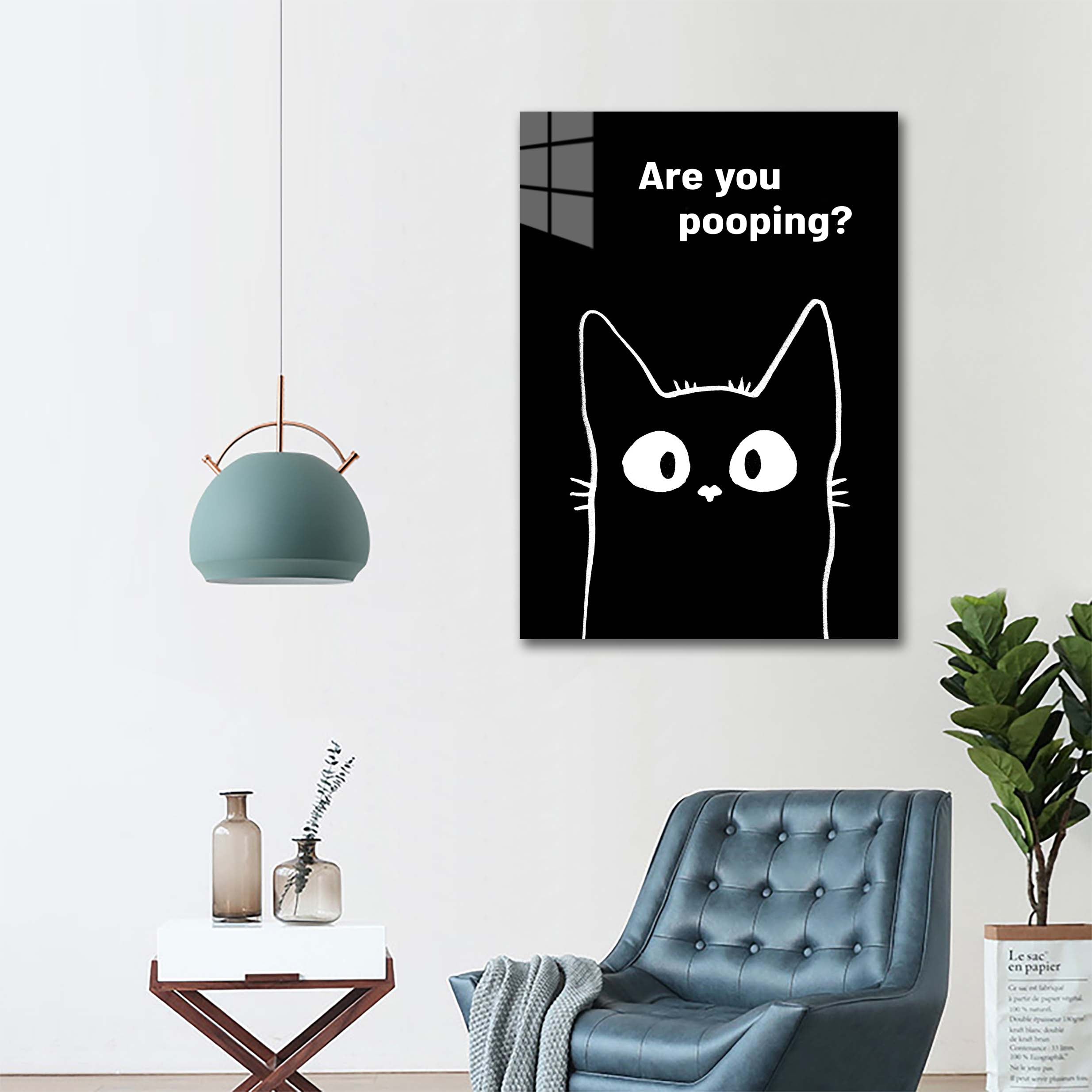 Black cat are you pooping_