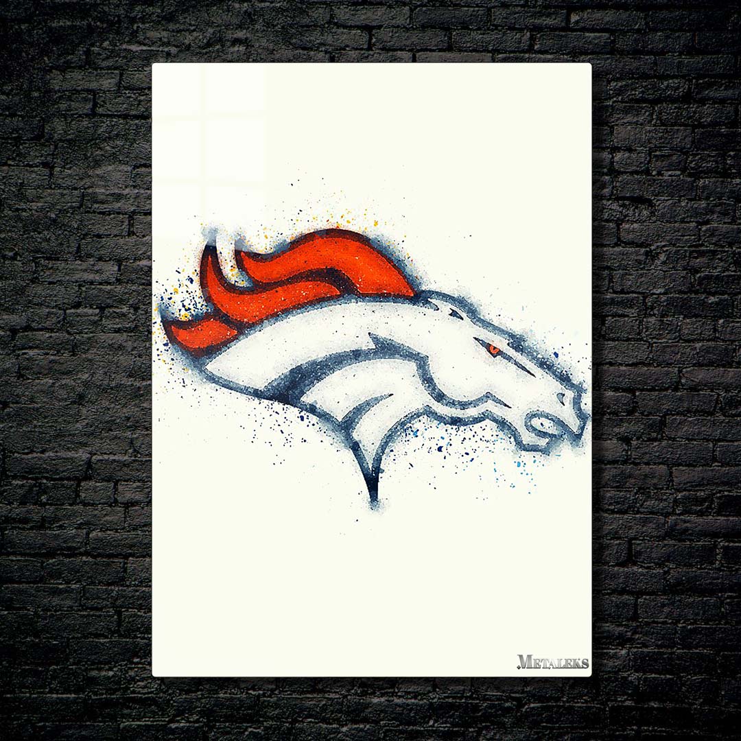 Denver Broncos Watercolor