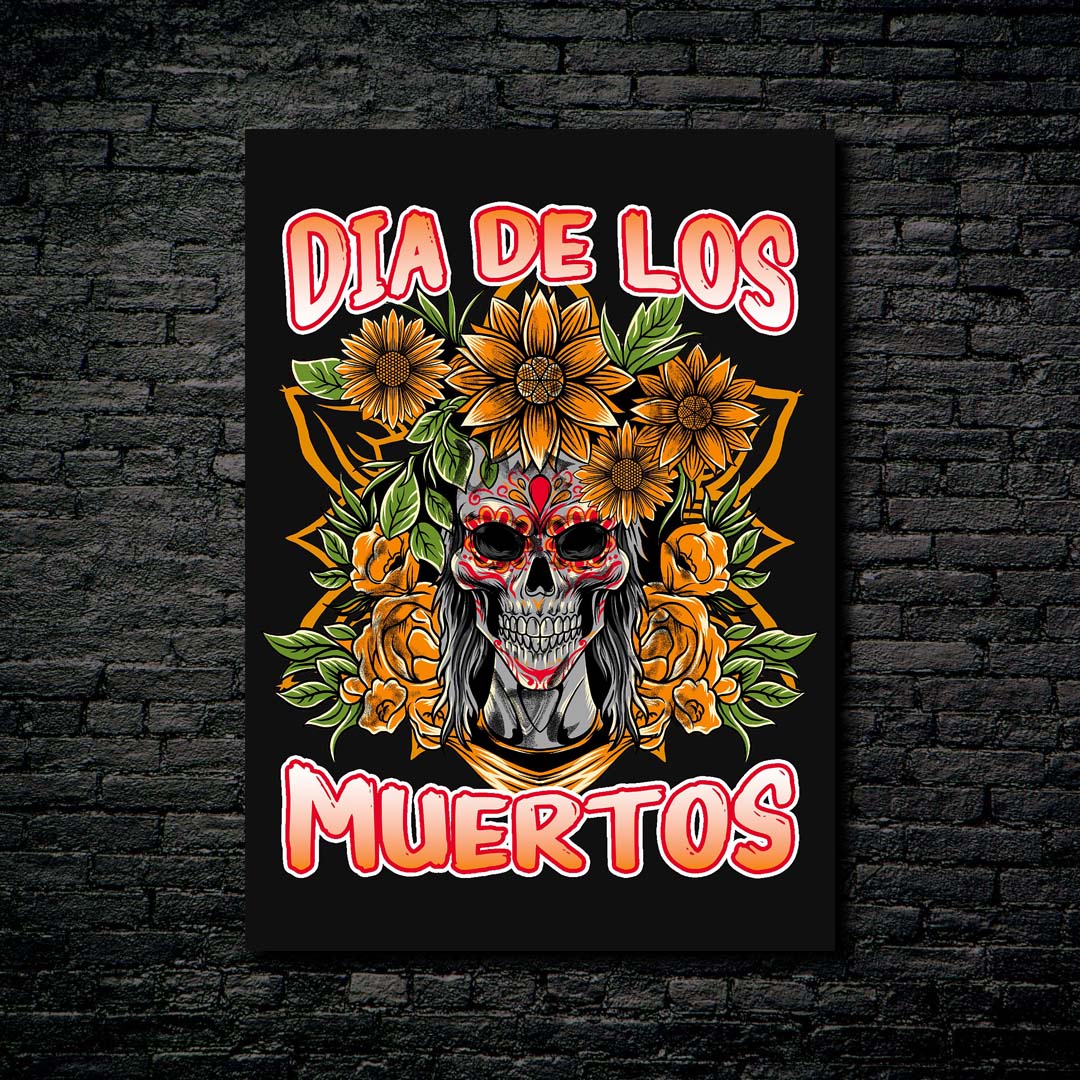 Dia De Los Muertos Lady Skull