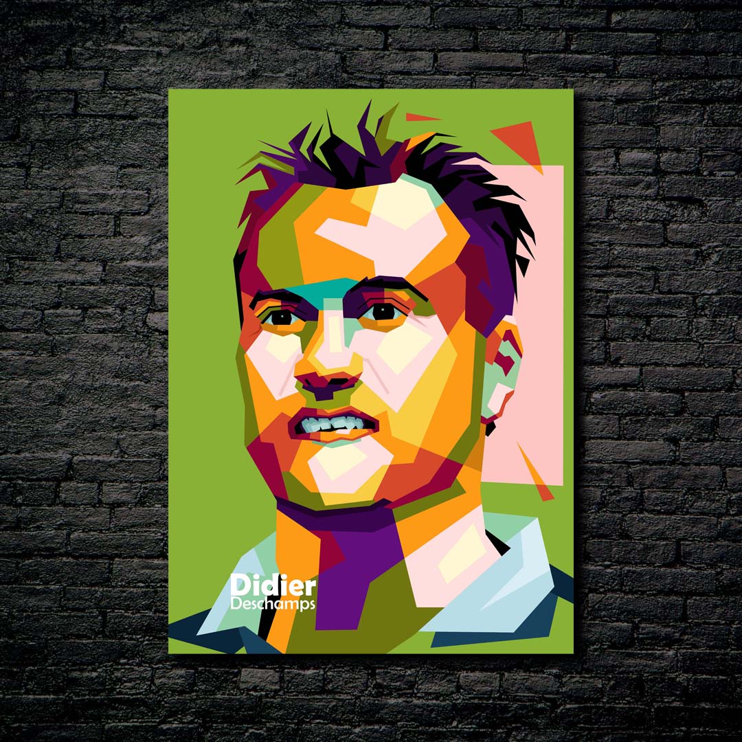 Didier deschamps legend football in pop art illustration