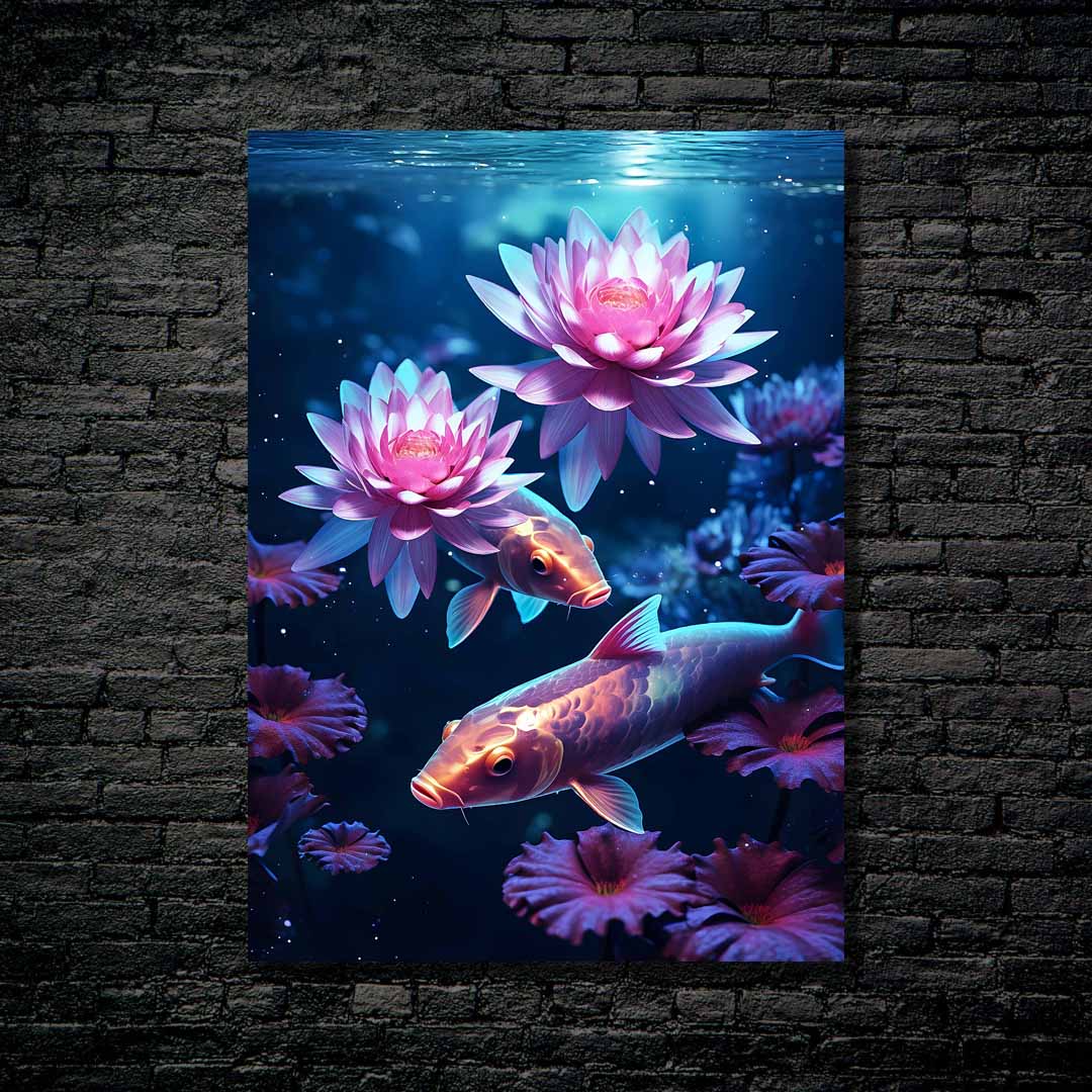 Enchanted Koi Pond Lotus Flower | Zen