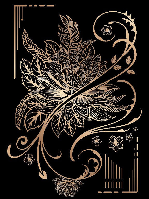 Flower Gold Black 02