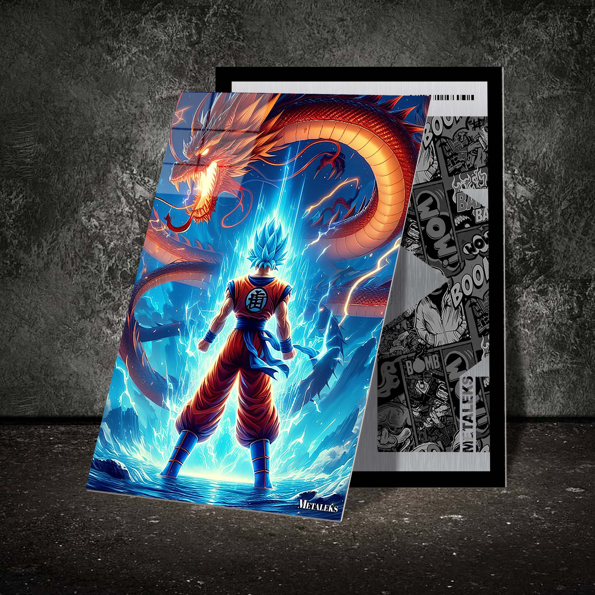 GOKU FACING THE DRAGON VECTOR STYLE