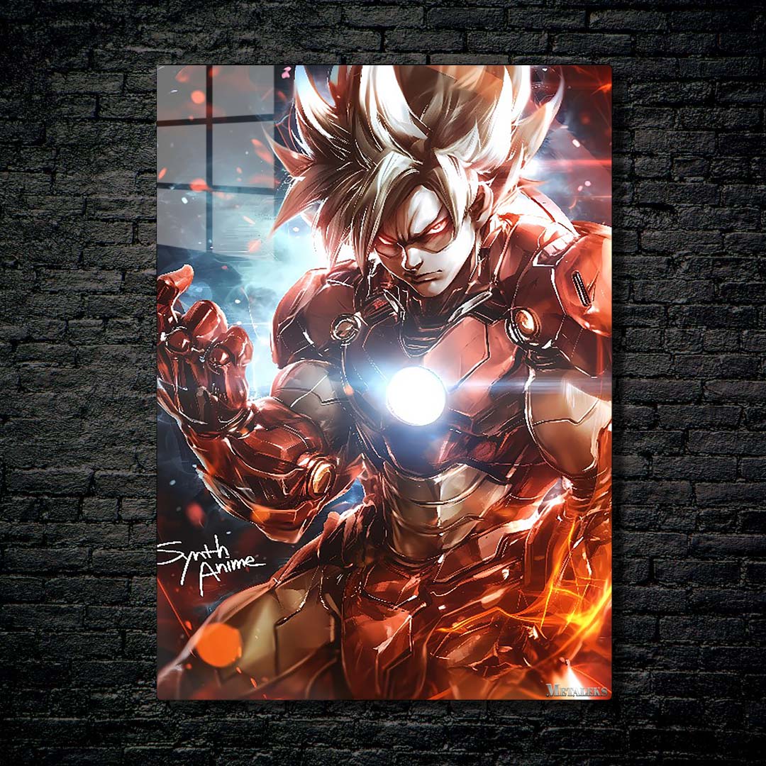 Goku x Iron Man Custom Artwork - By Synth Anime