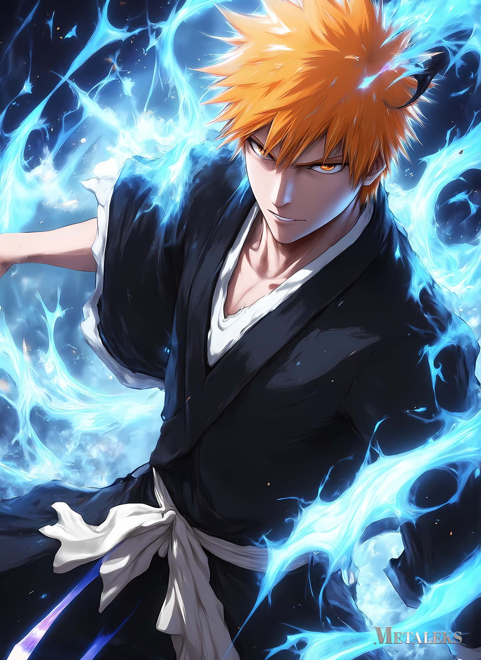 Ichigo Kurosaki Blue Flames