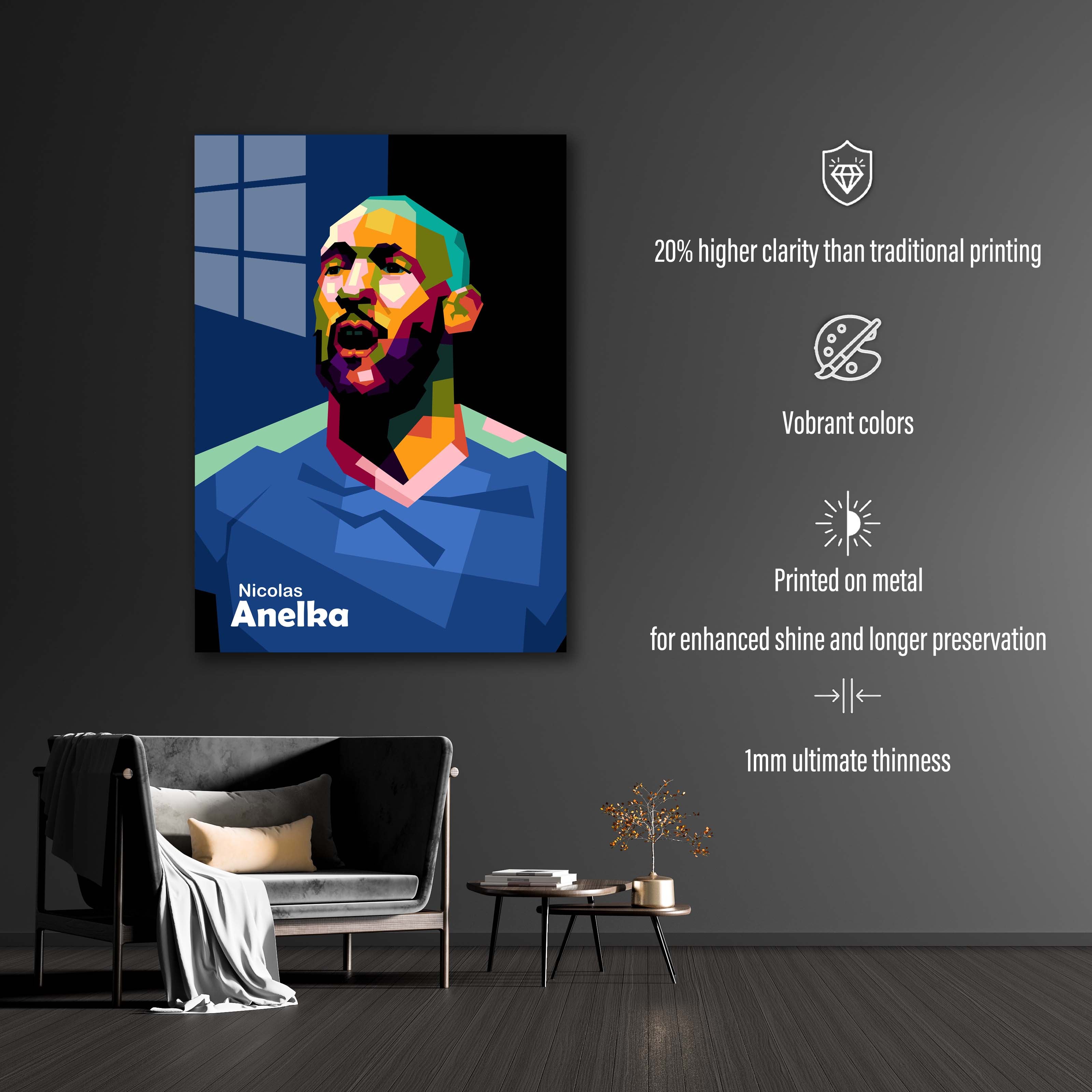 Legend football Nicolas Anelka in trending pop art