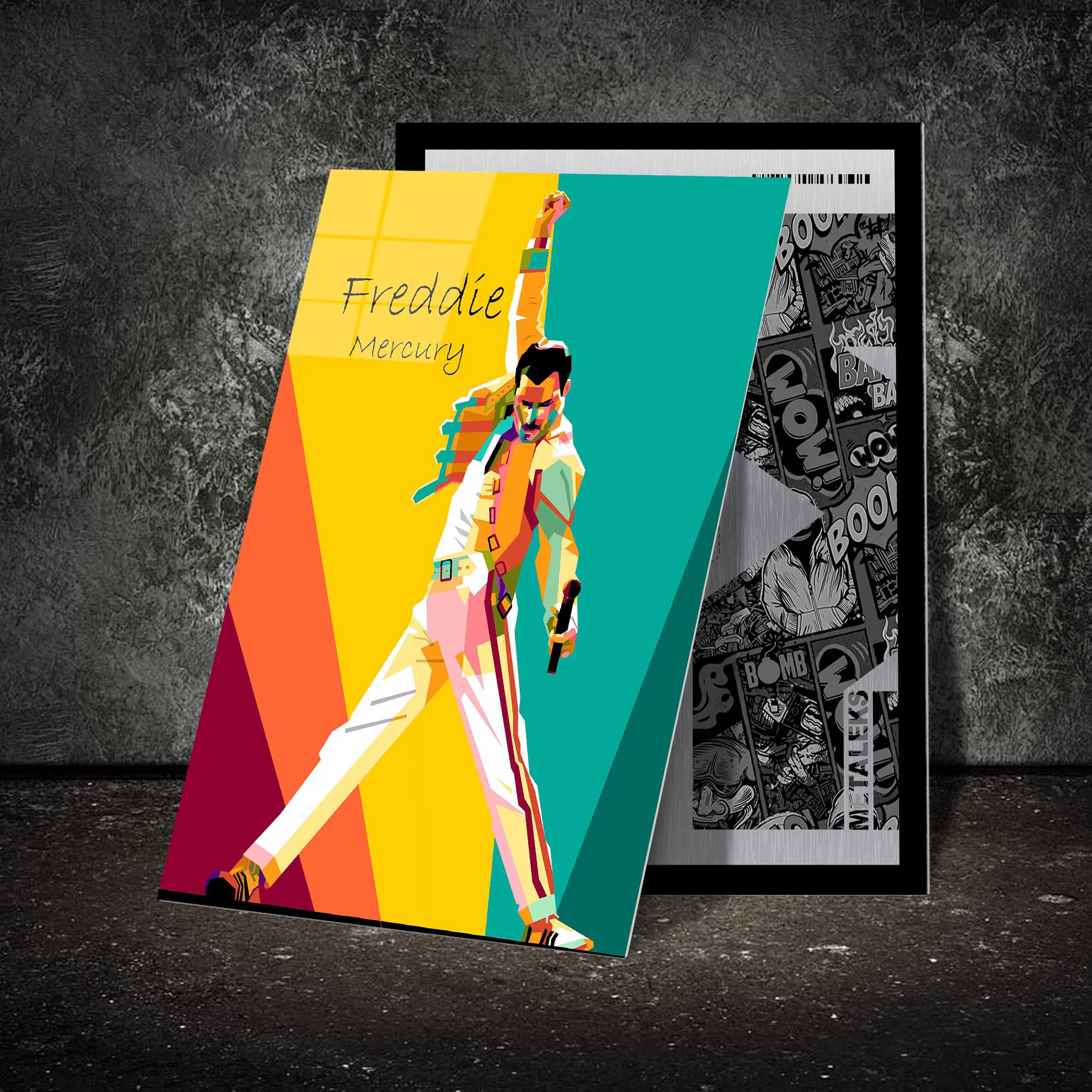 Legend singer american Fredy Mercury in wpap pop art