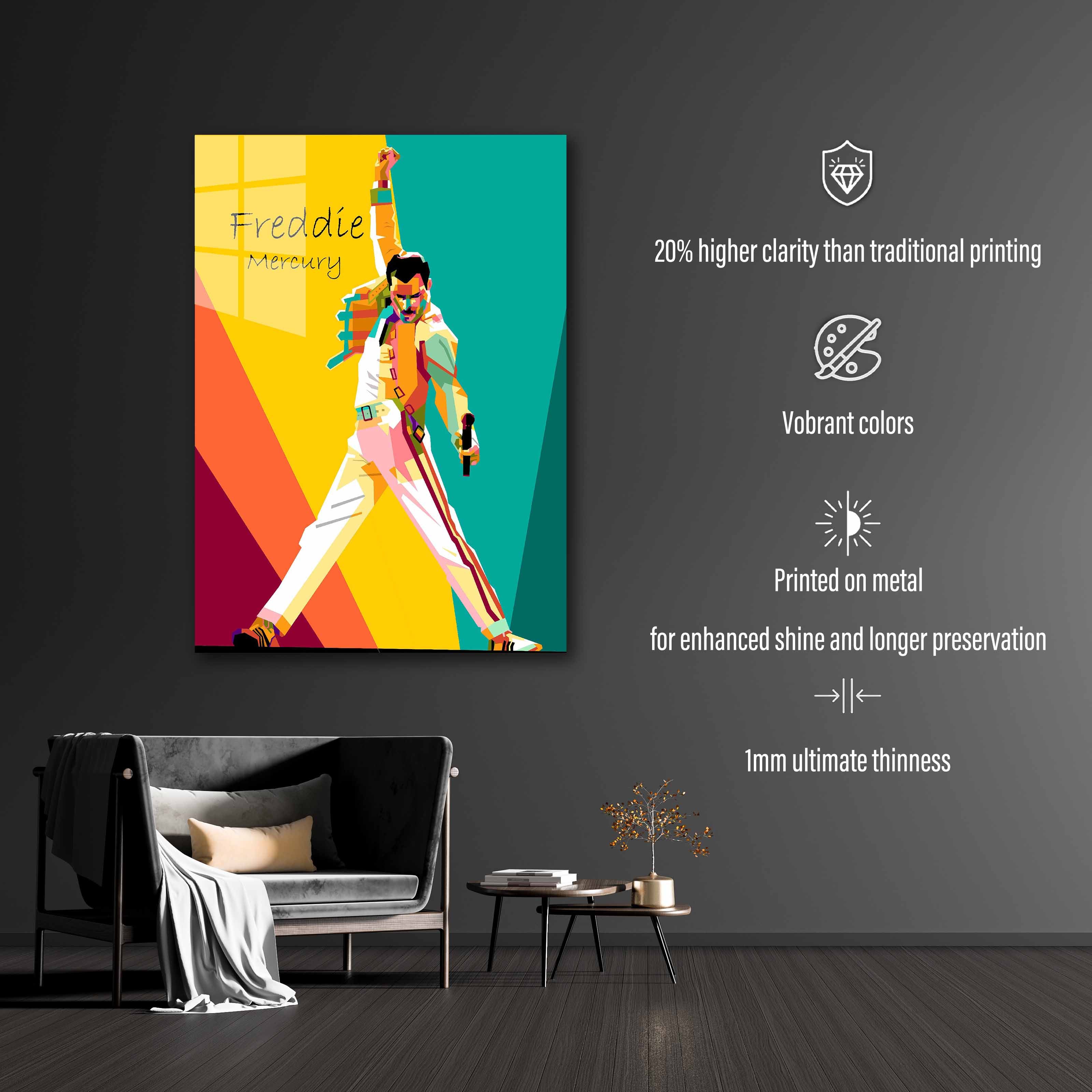 Legend singer american Fredy Mercury in wpap pop art