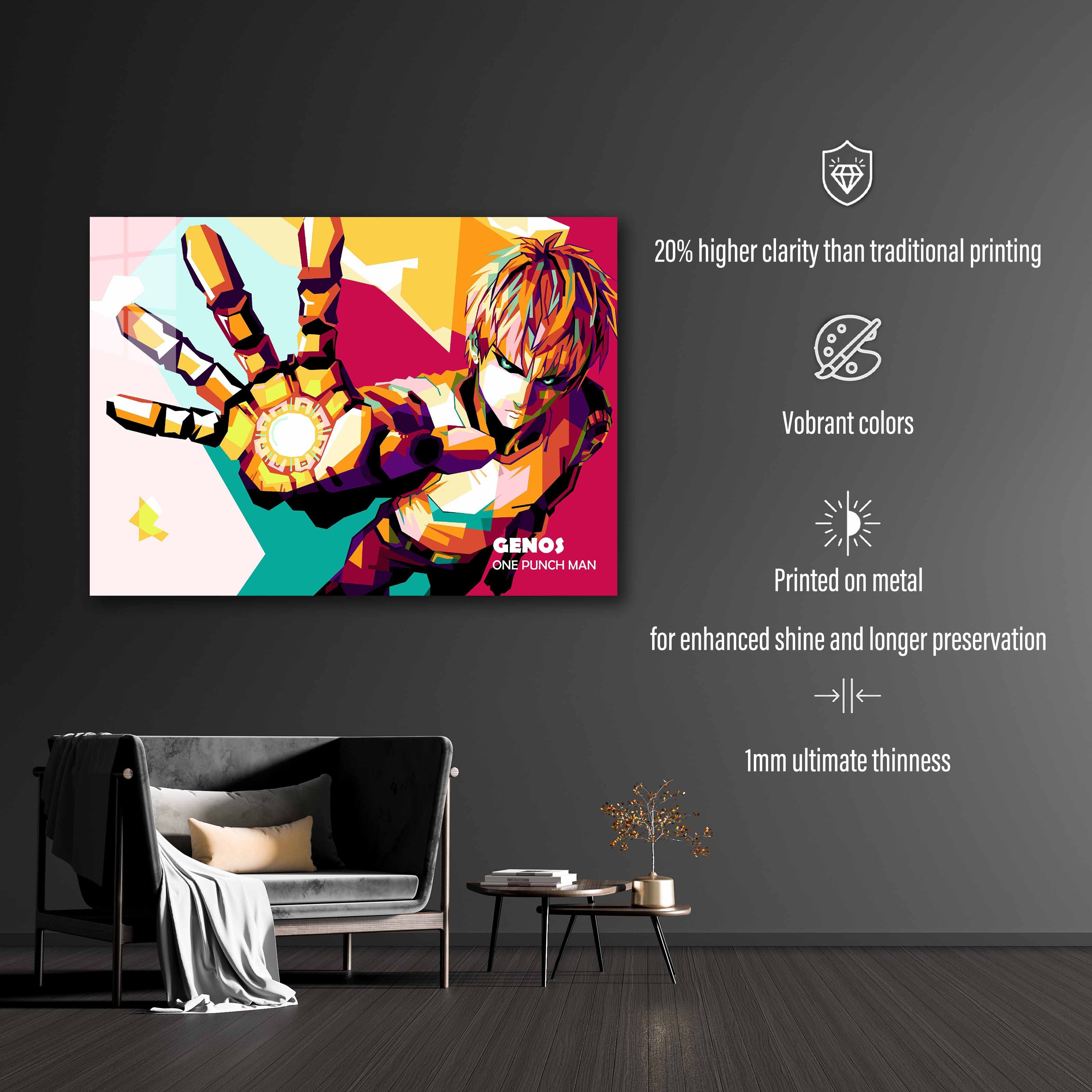 Limited pop art poster anime One puch man GENOS