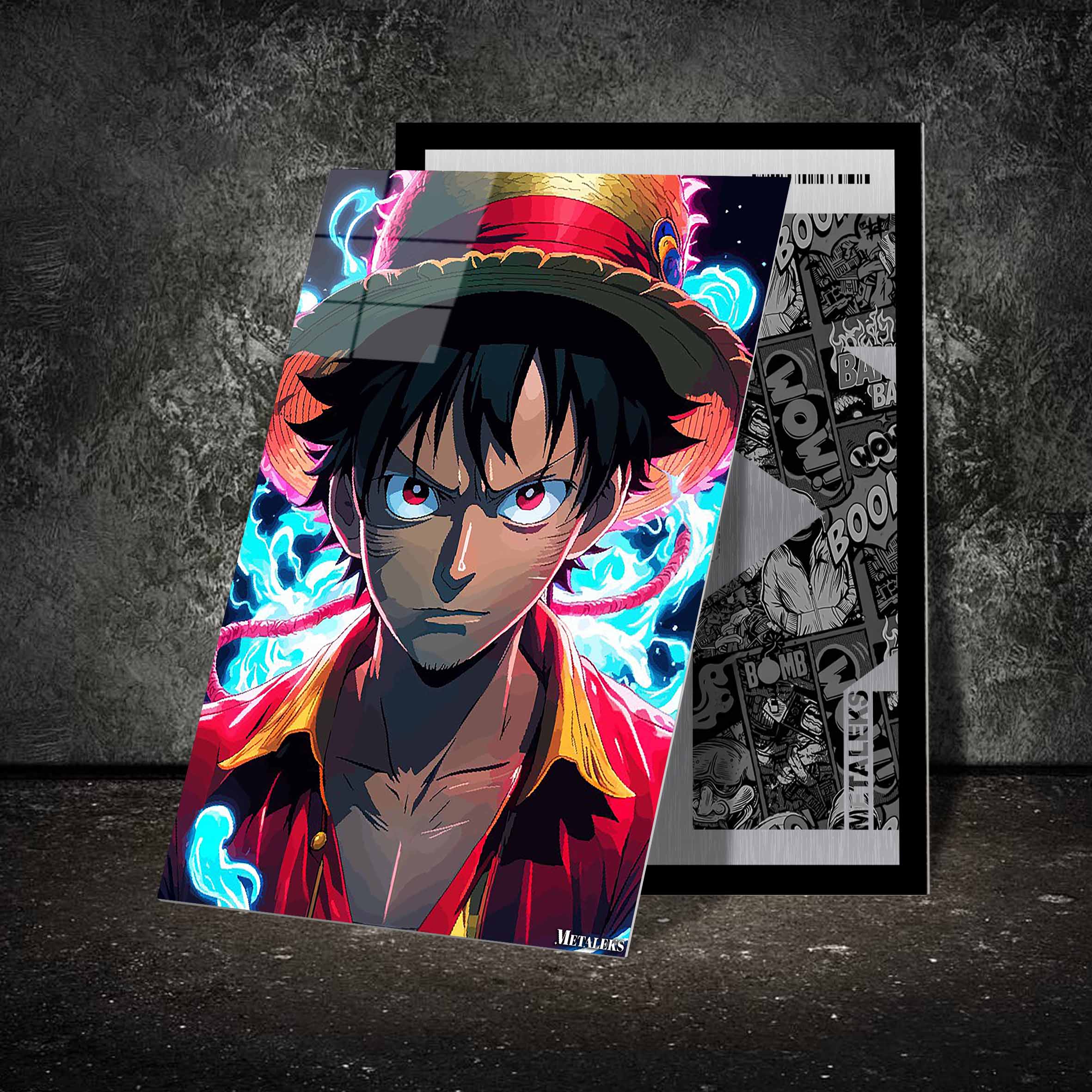 Luffy poster neon