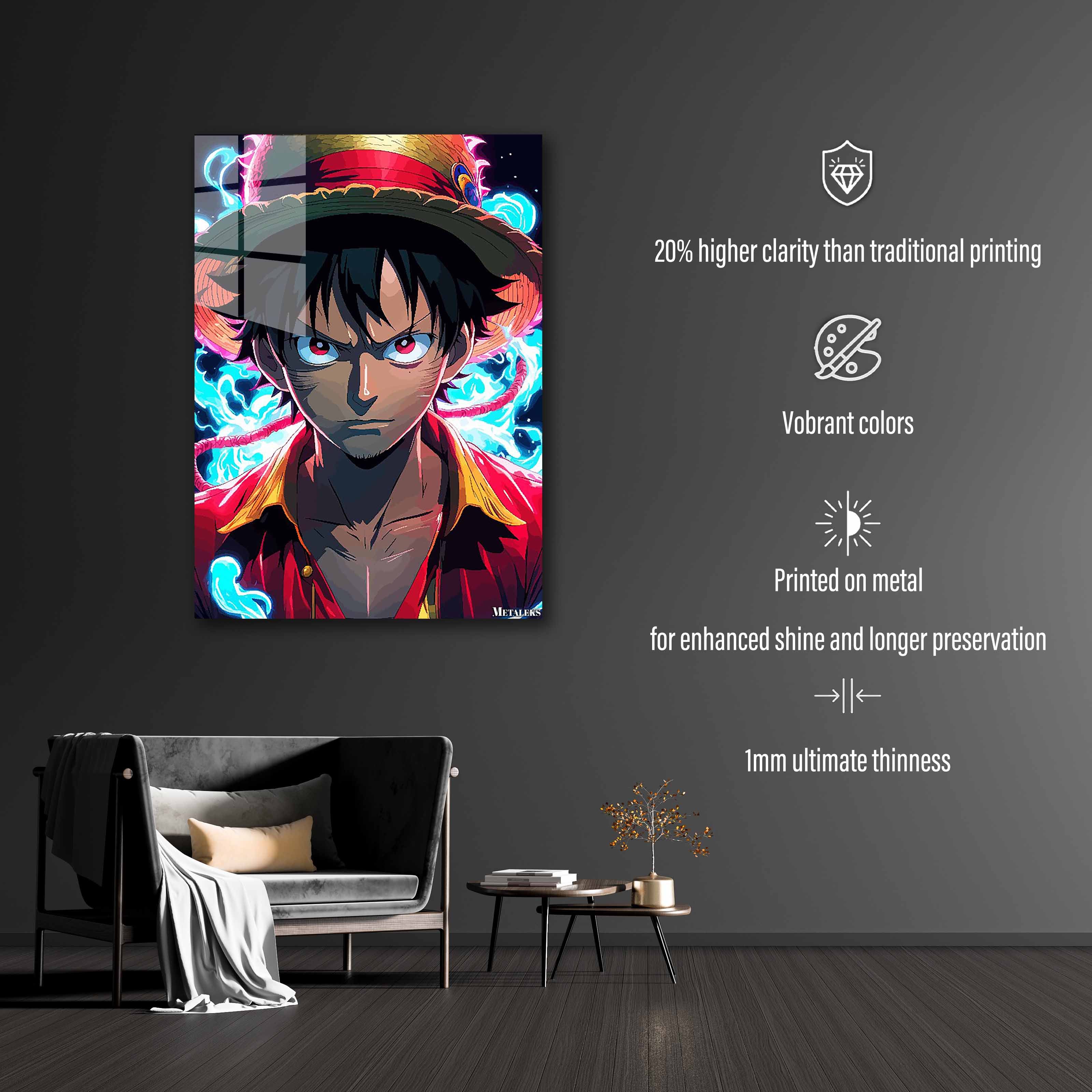 Luffy poster neon