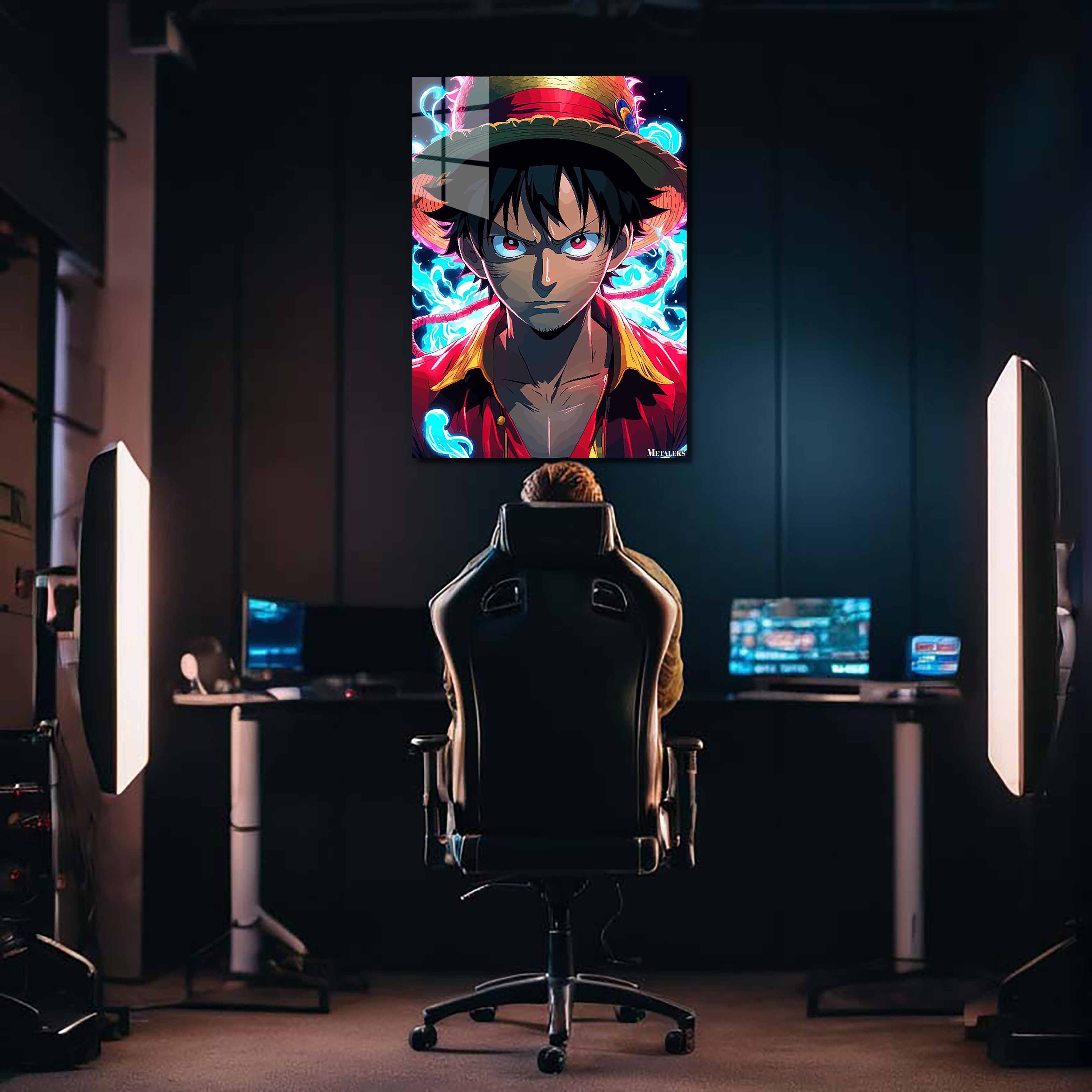 Luffy poster neon