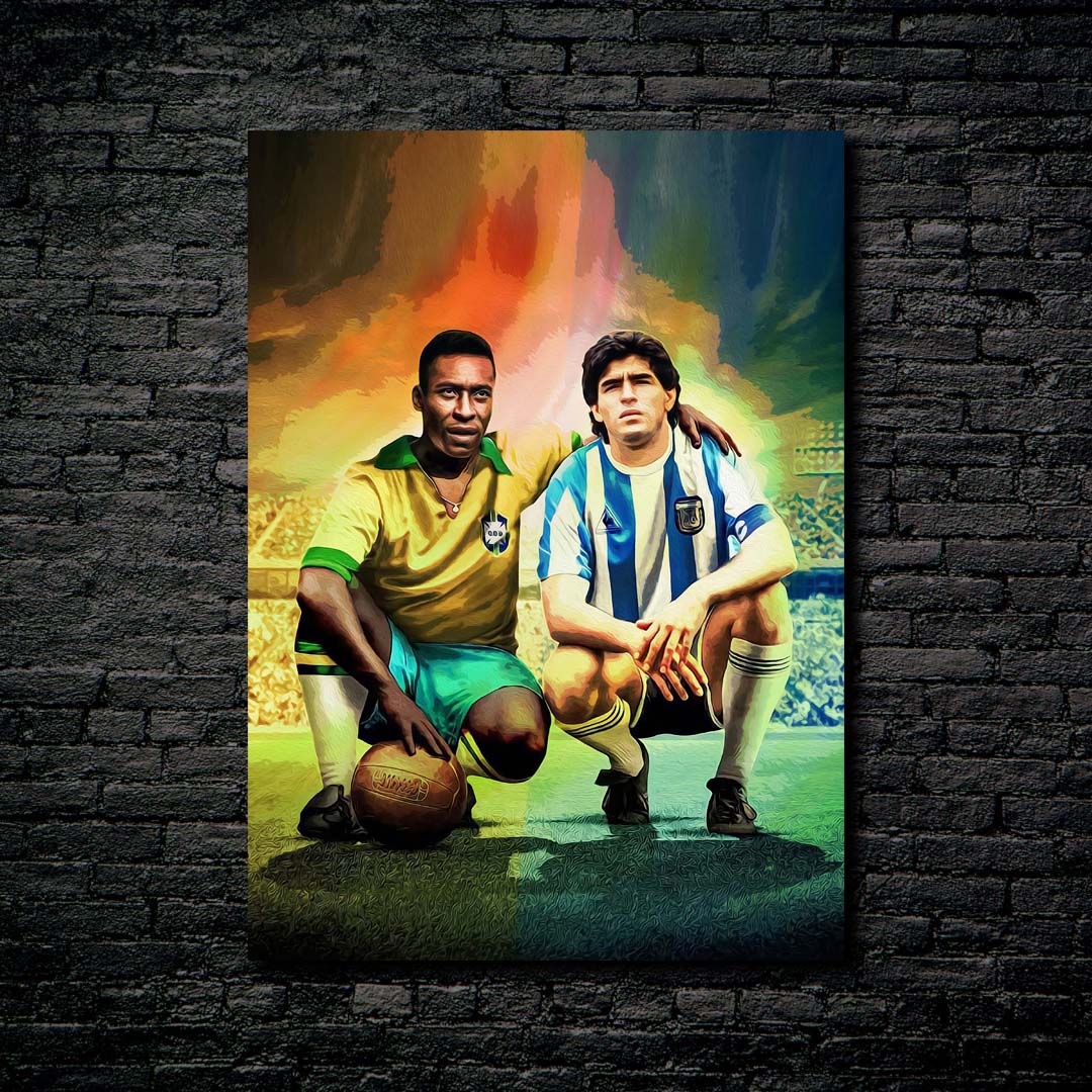 Maradona and Pele pop art