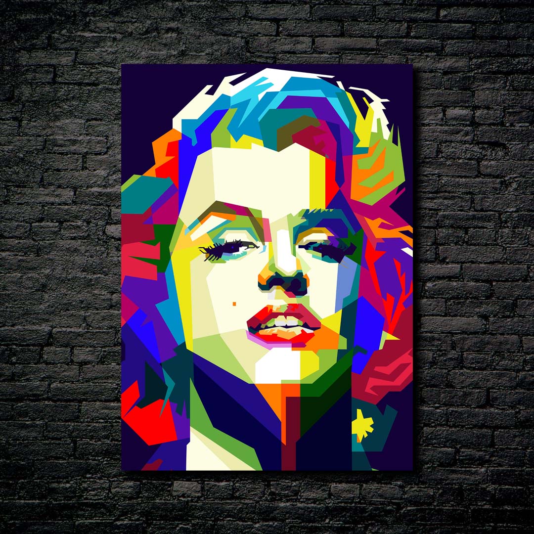 Marilyn Monroe In Blue Pop Art WPAP