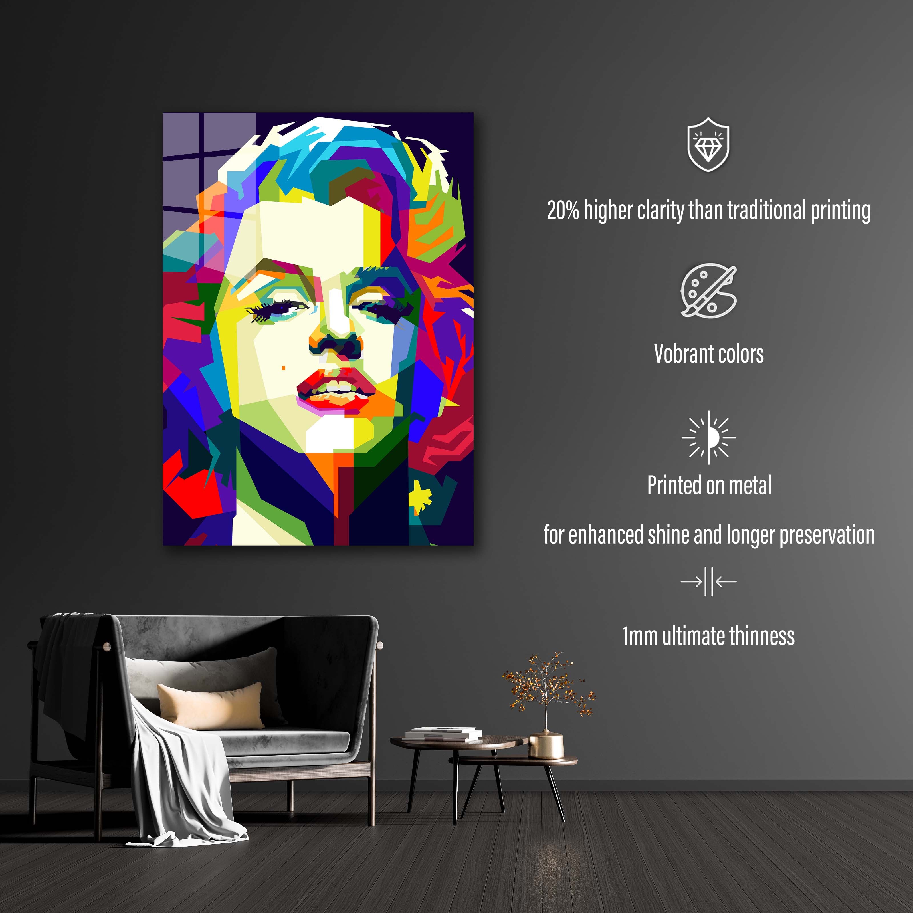 Marilyn Monroe In Blue Pop Art WPAP