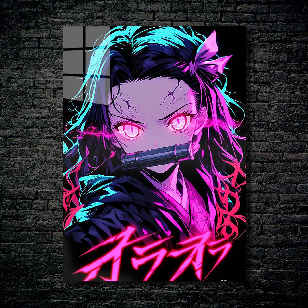 Neon Collor Nezuko Kamado - Anime Demon Slayer