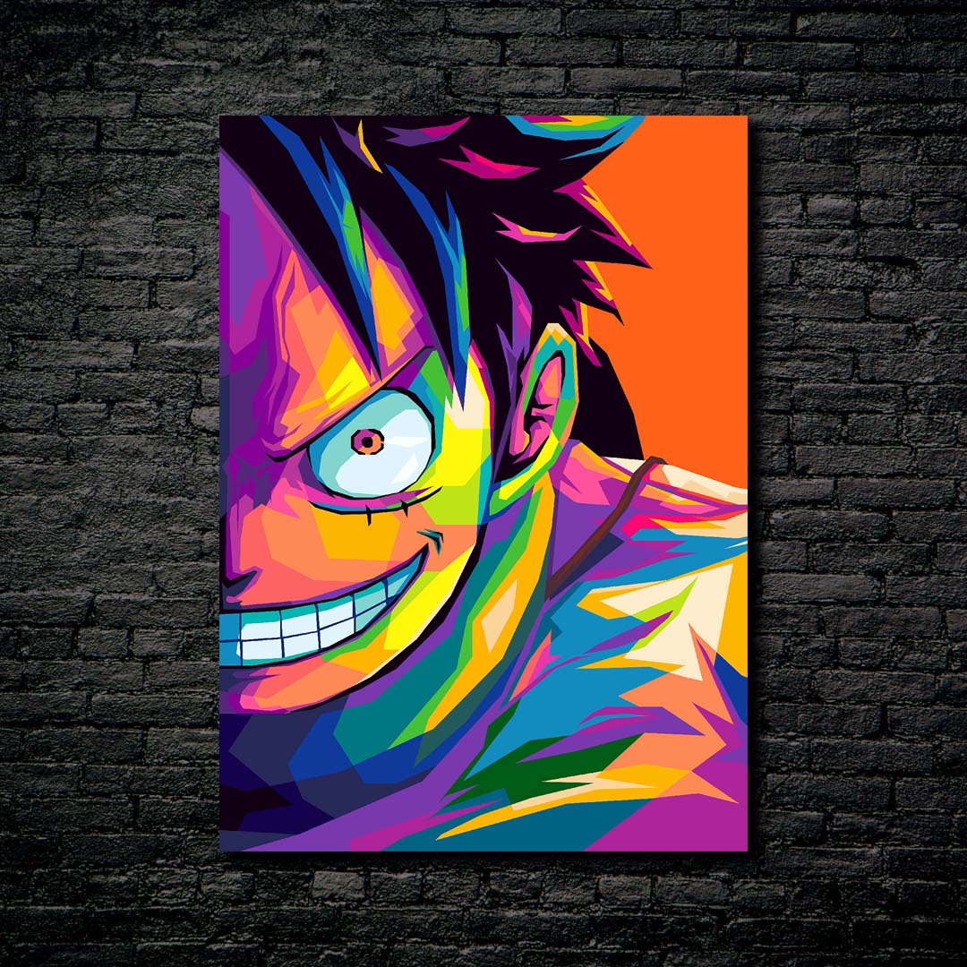 One Piece Luffy Side right pop art-designed by @ FanartPopArt