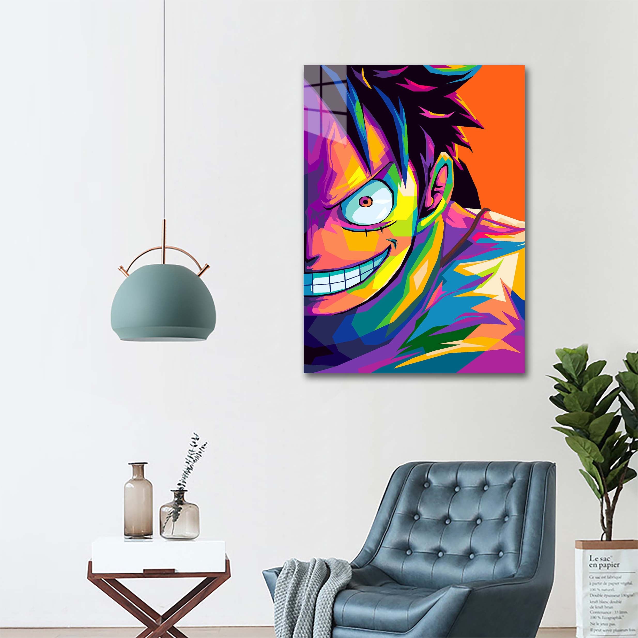 One Piece Luffy Side right pop art-designed by @ FanartPopArt