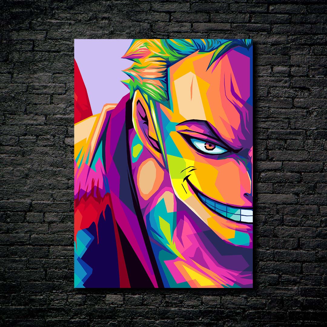 One piece Zoro side left pop art-designed by @ FanartPopArt