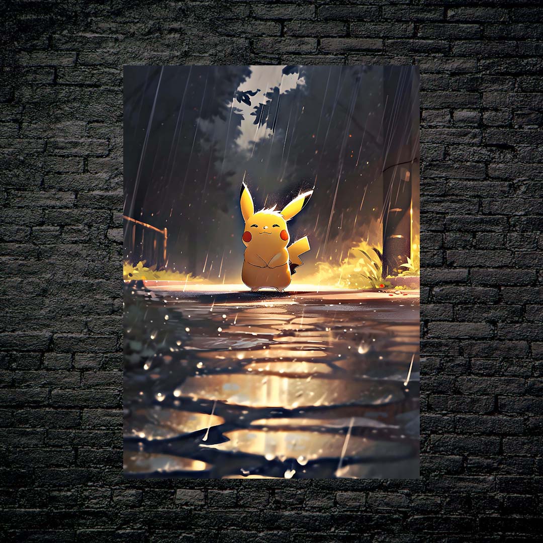 Pikachu enjoying the Rain