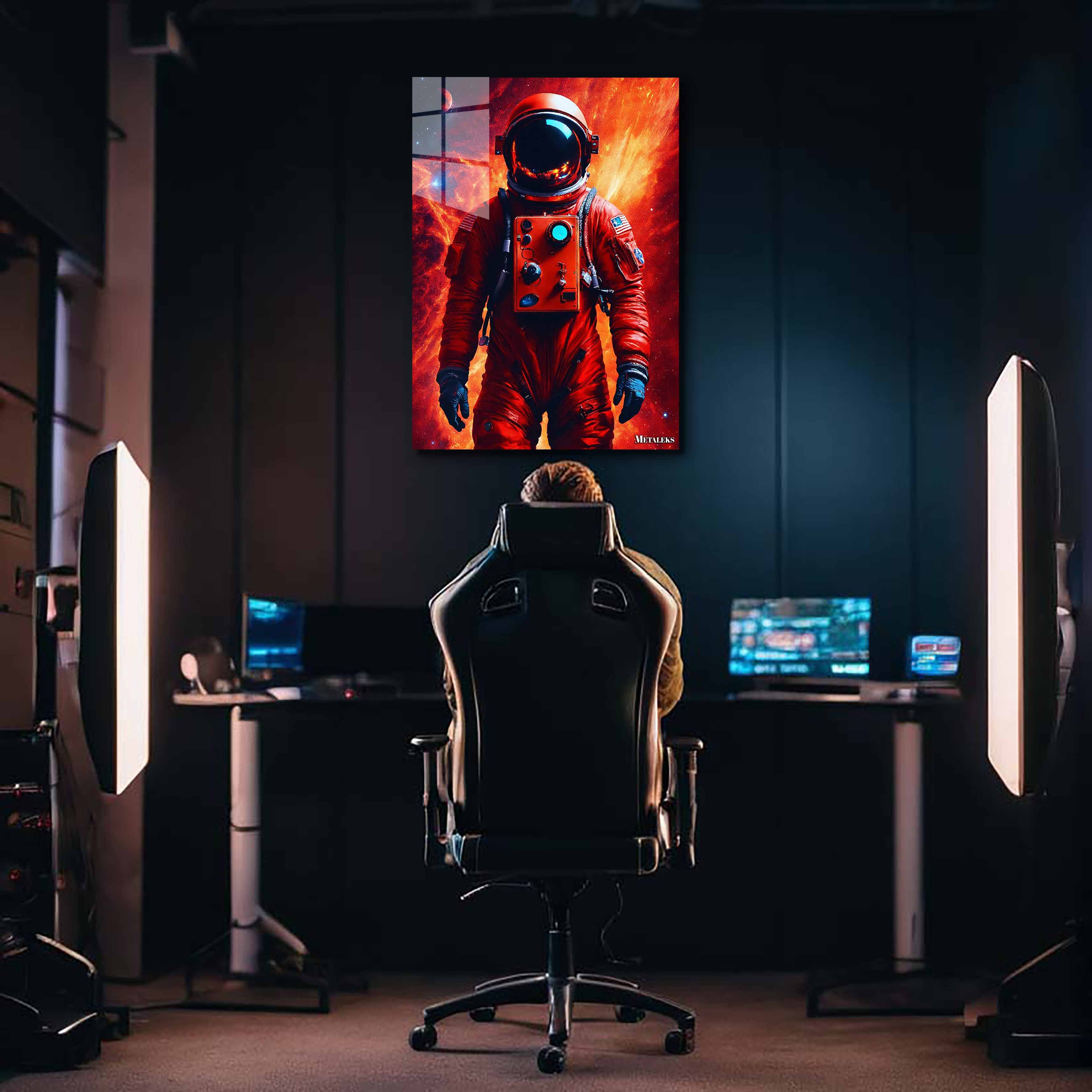 Red Astronaut Poster