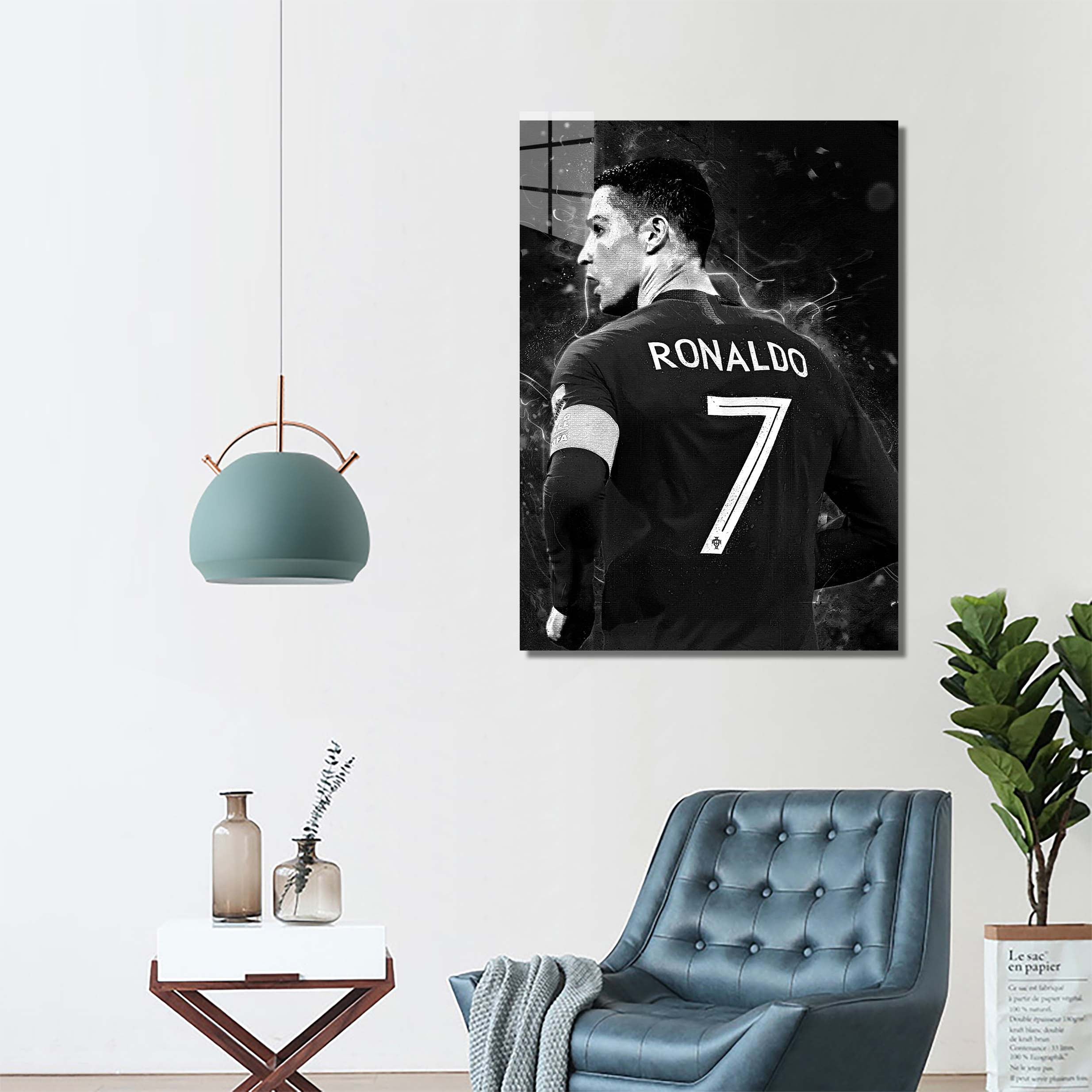 Ronaldo Portugal Black White