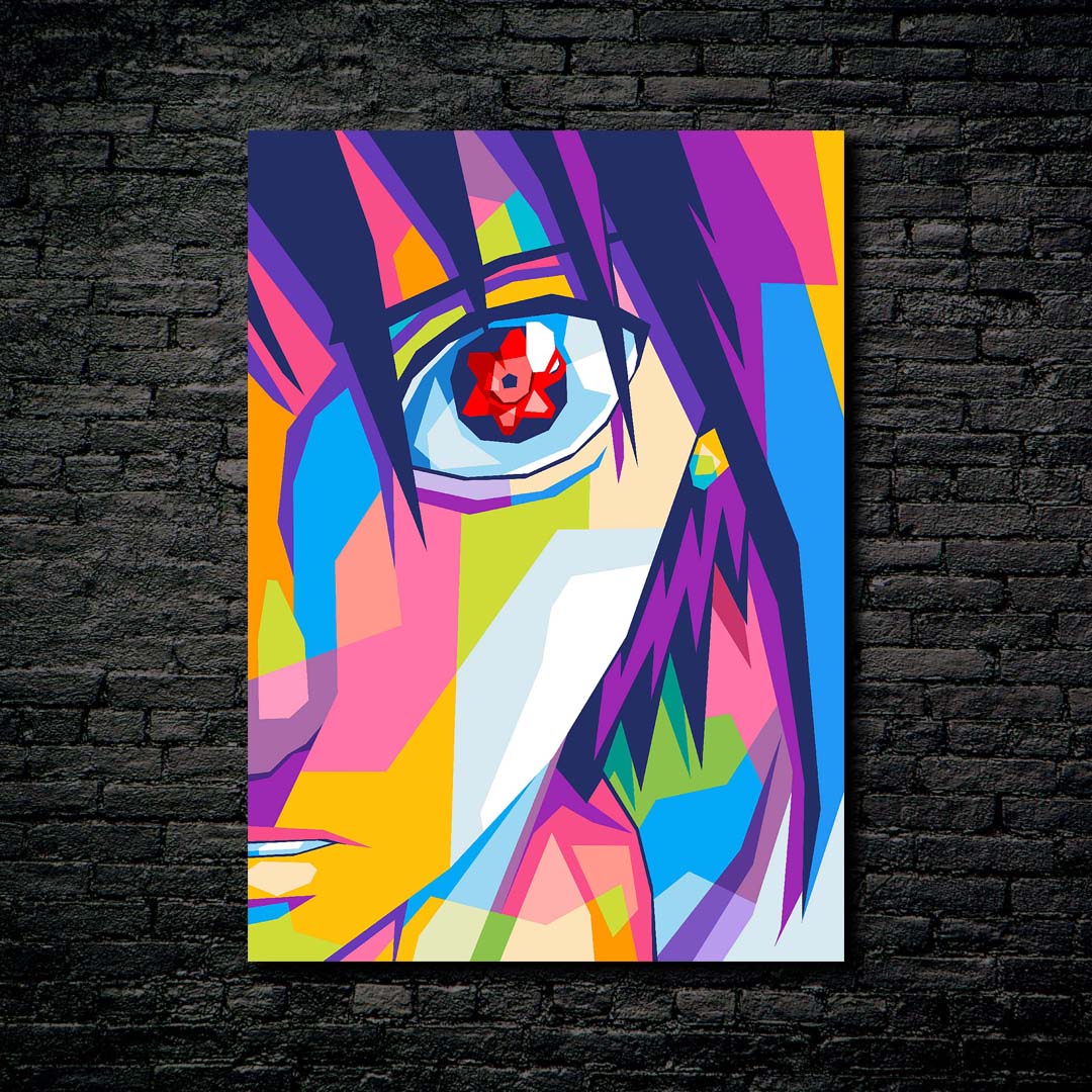 Sasuke Uchiha Sharingan Eye in WPAP Style