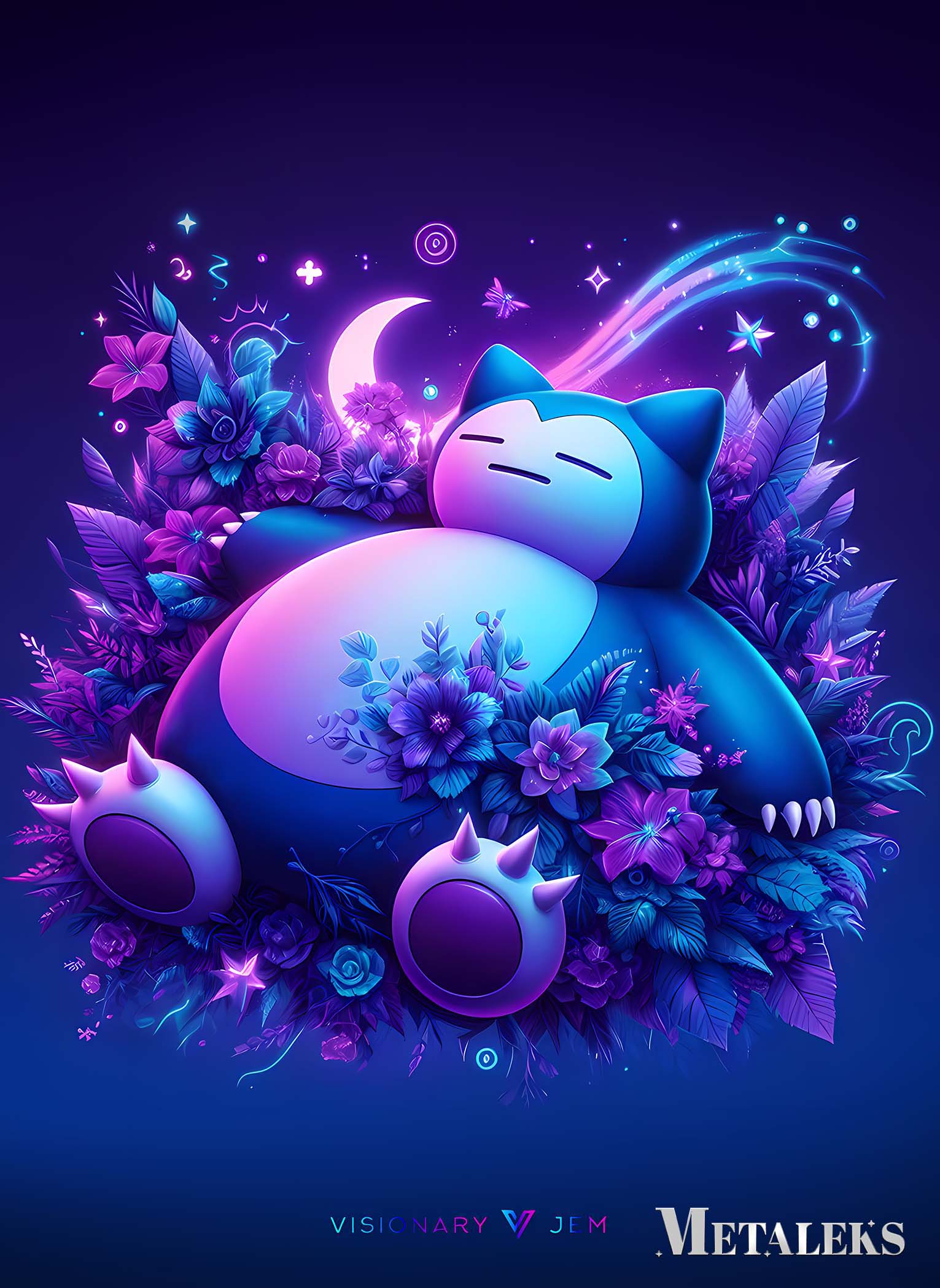 Snorlax Floral | Pokemon