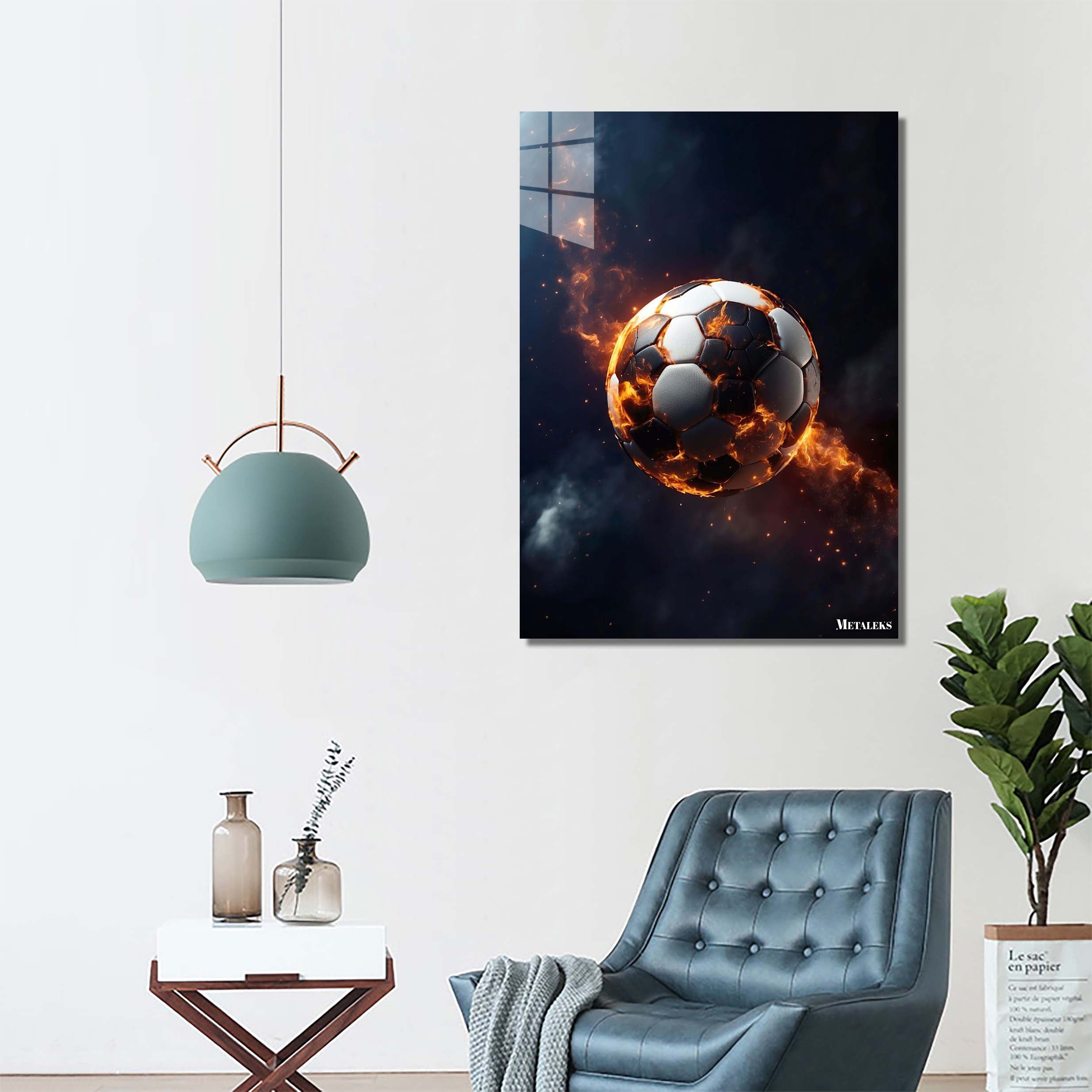 Soccer Fire Ball In Space