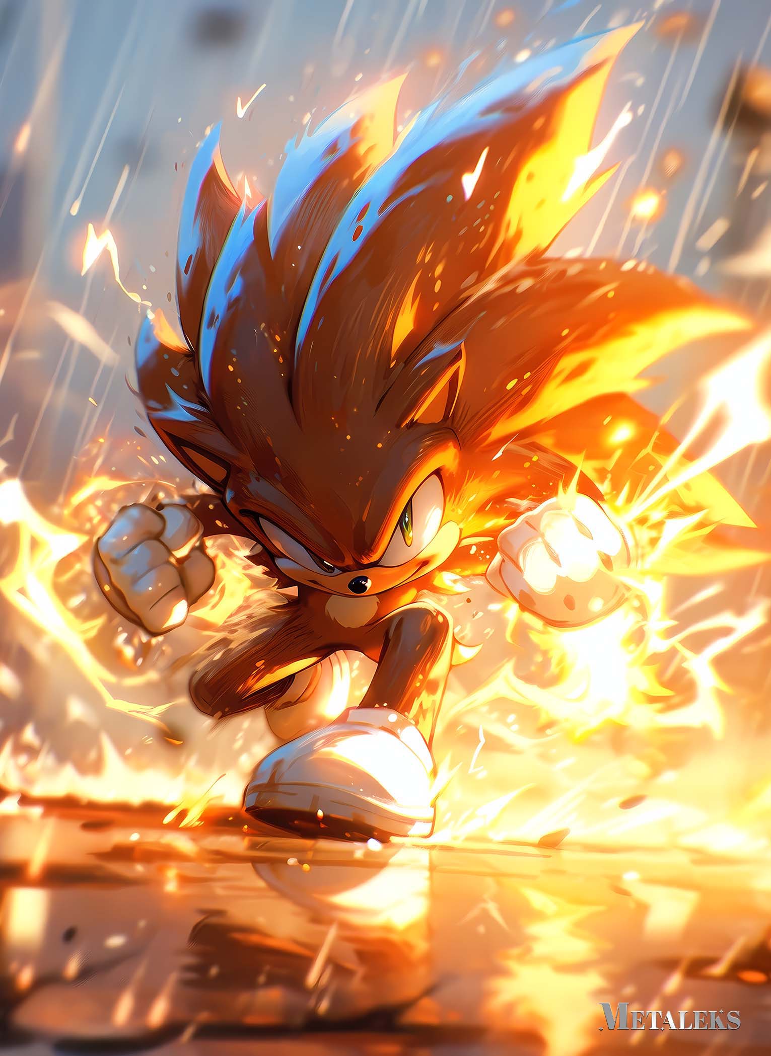 Super Sonic Wallpaper by @visinaire.ai