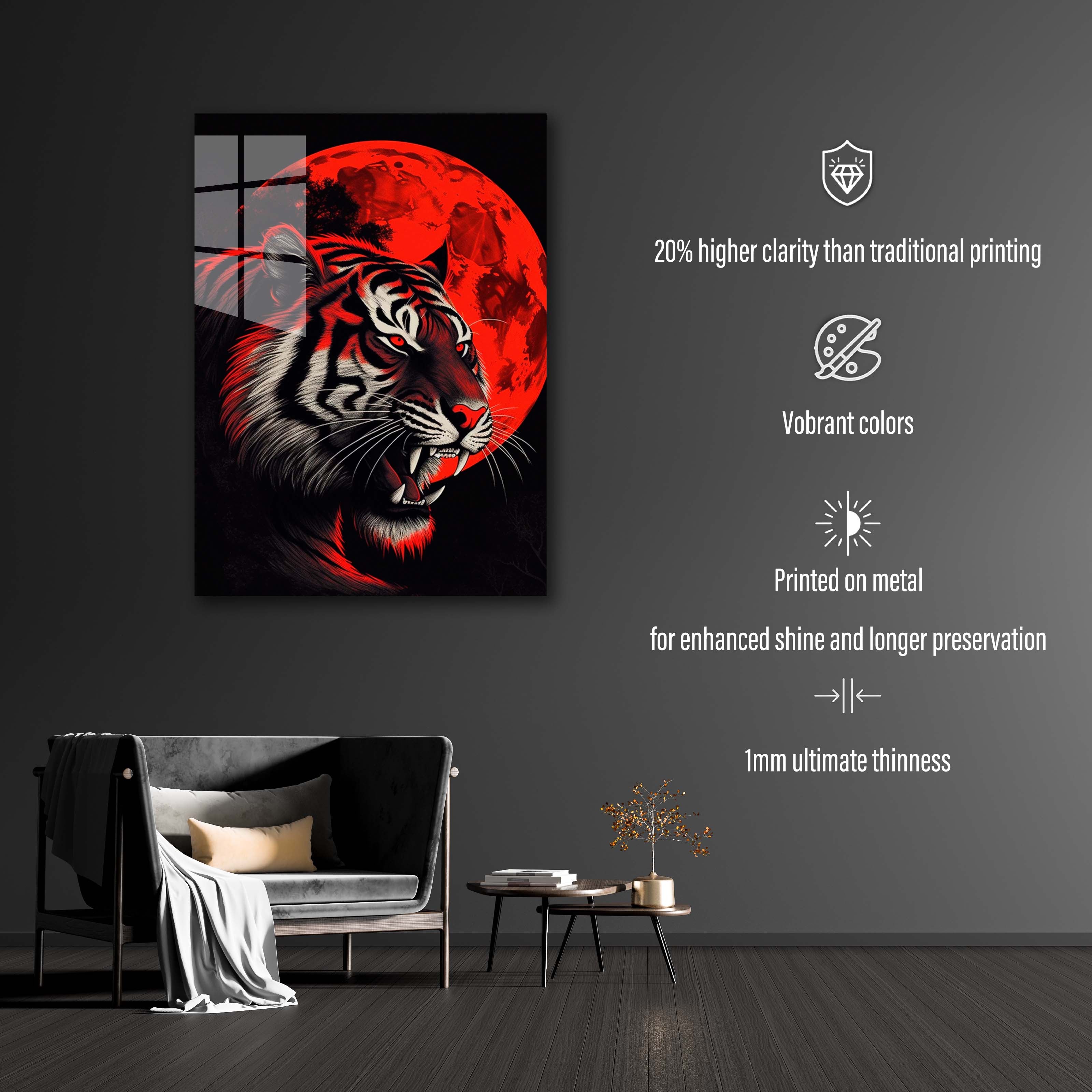 Tiger and red Moon