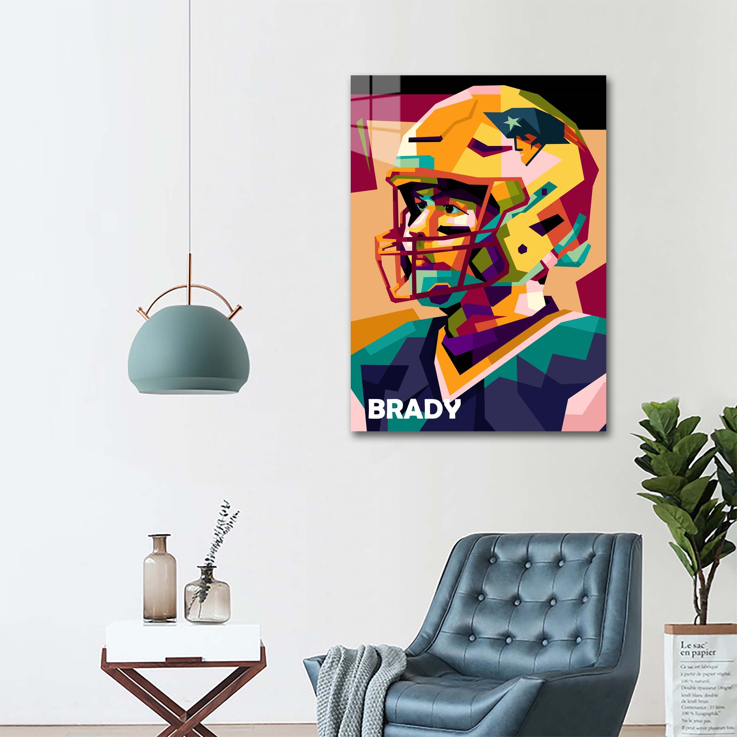 Tom Brady legend Rugby in wpap art