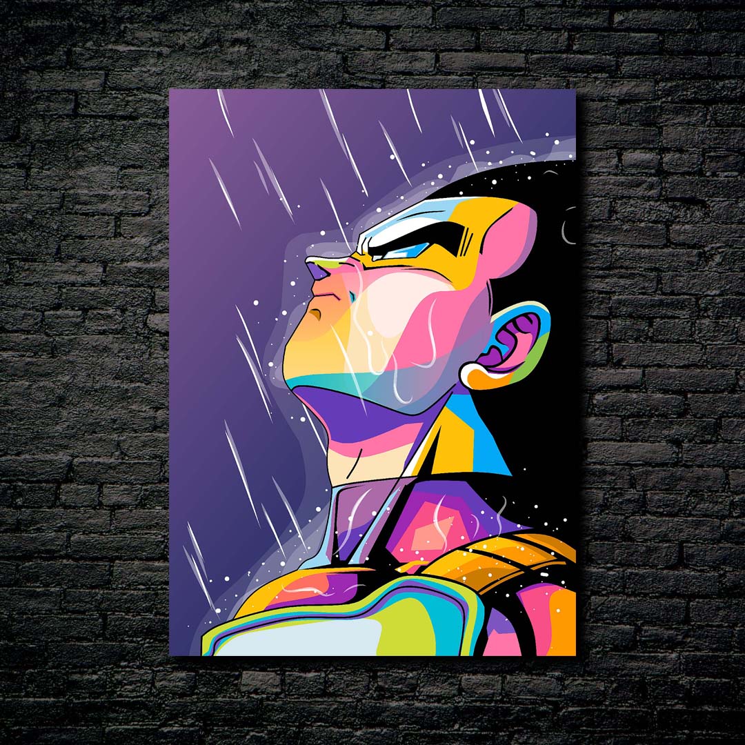 Vegeta in the Rain Pop Art