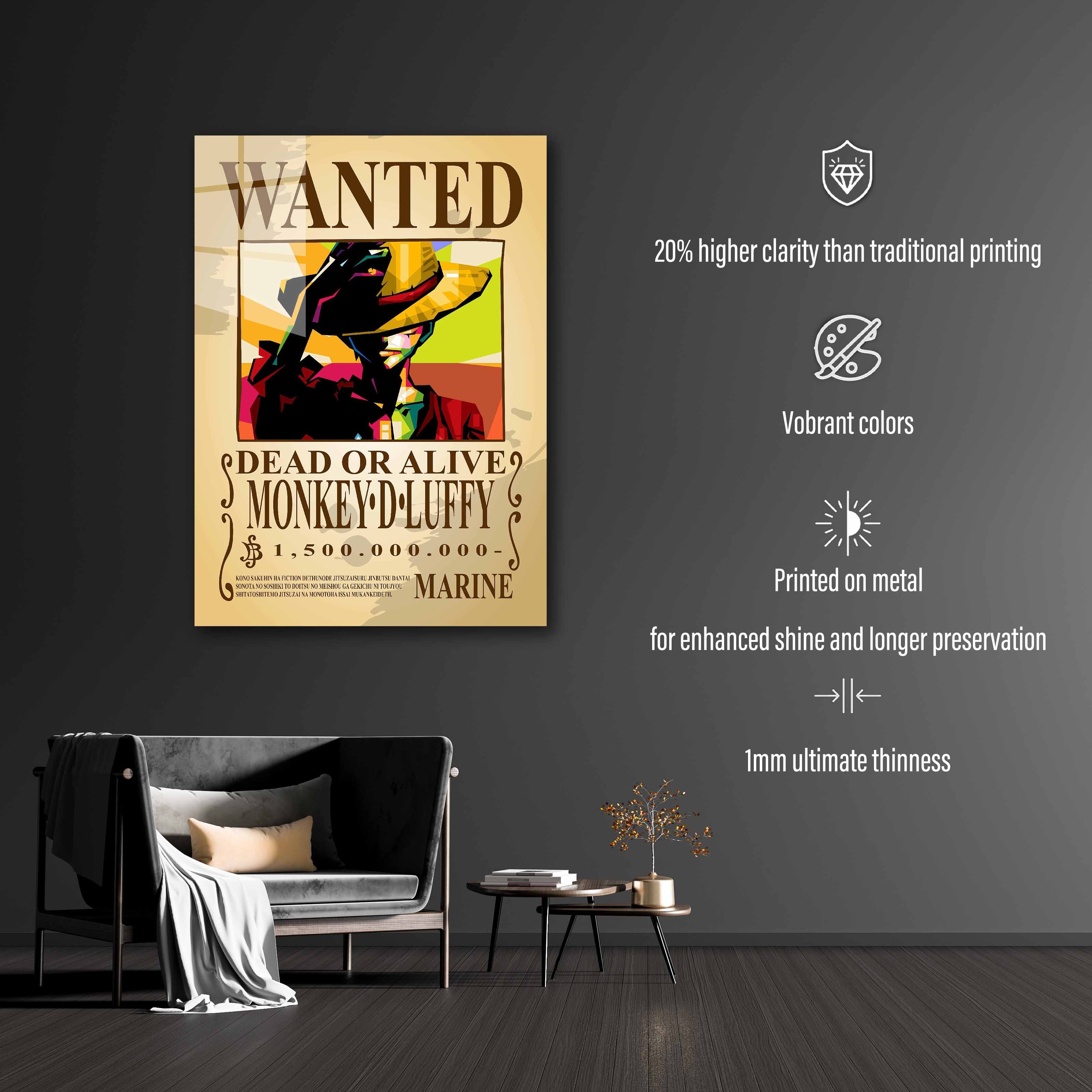 Wanted luffy poster