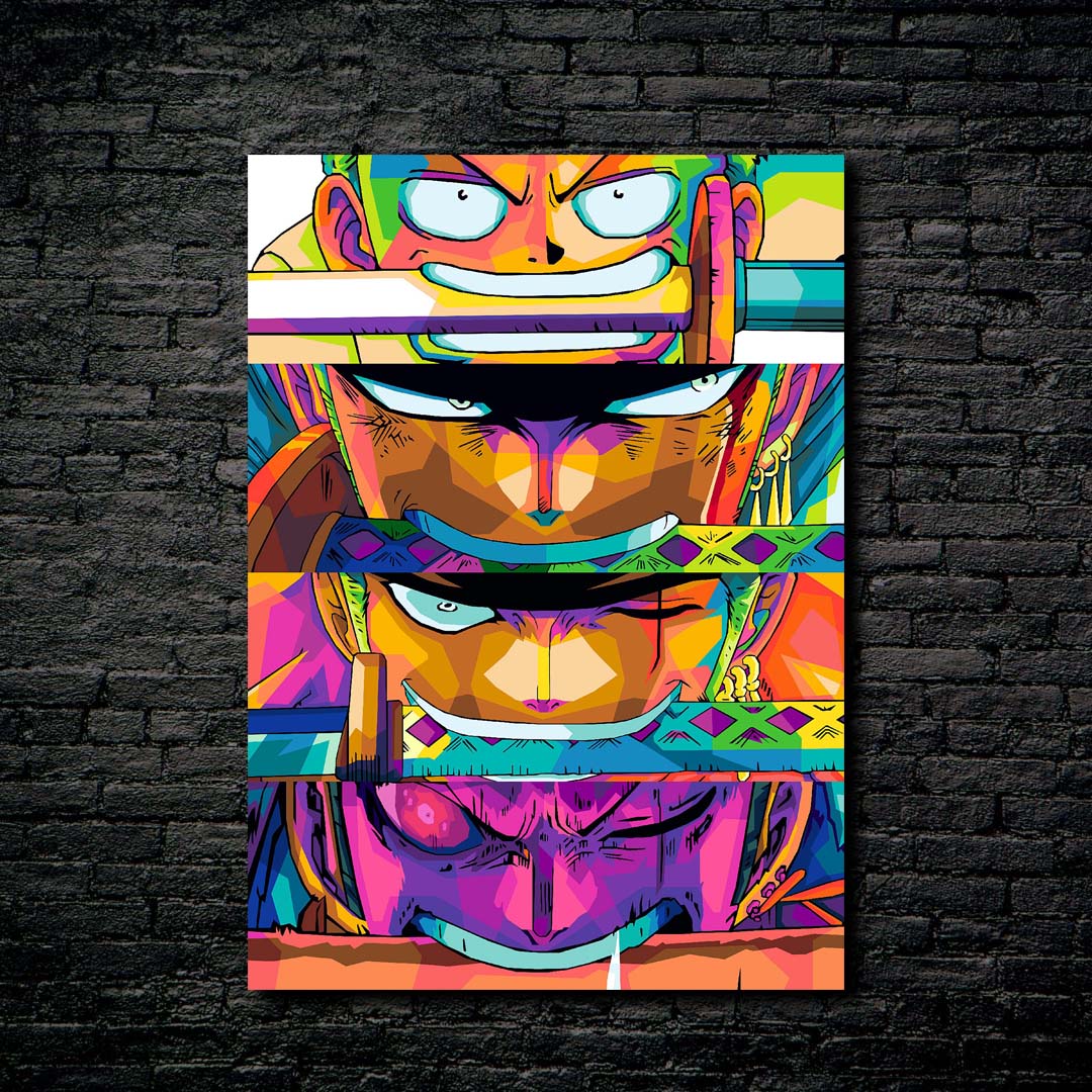 Zoro Transformation pop art-designed by @ FanartPopArt