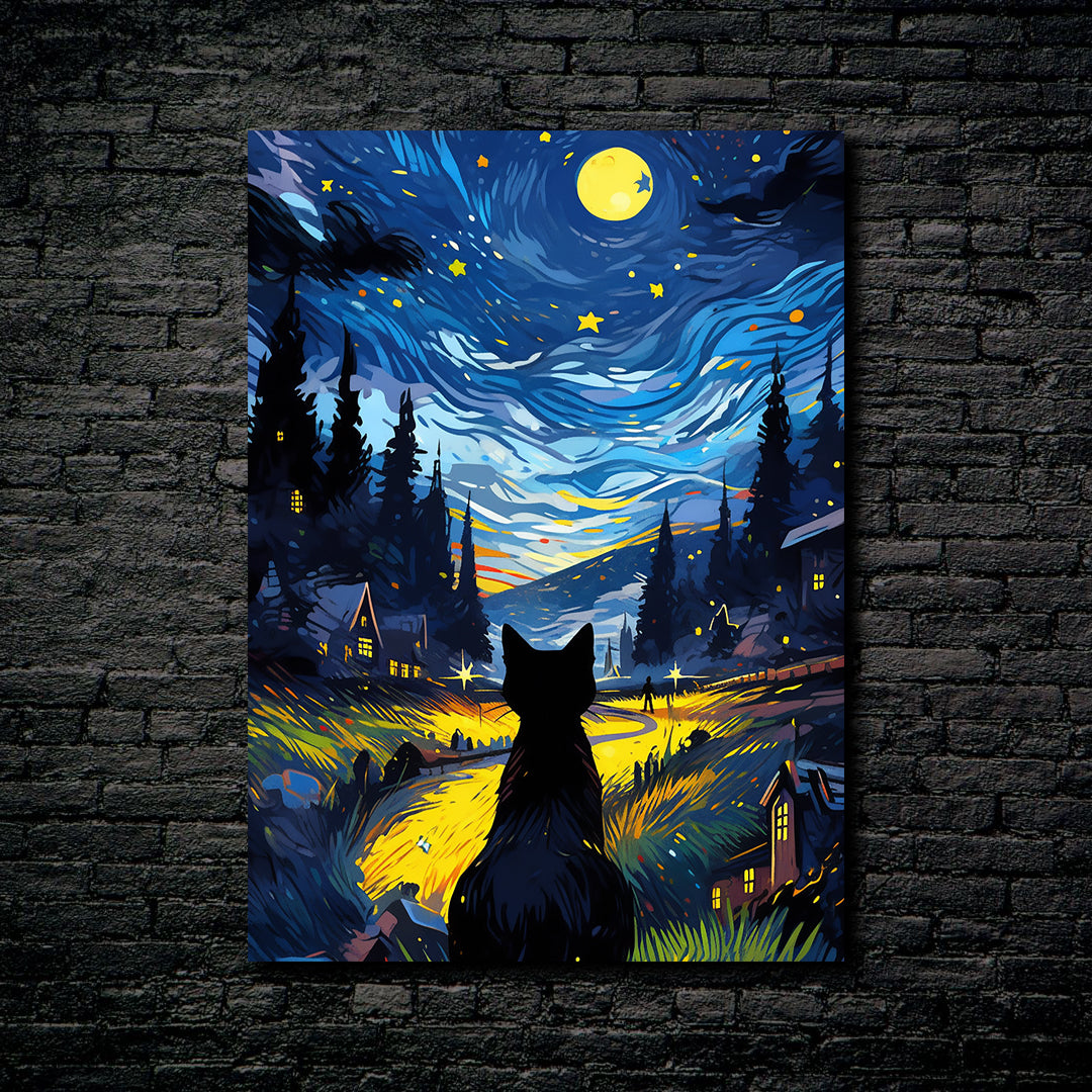 Van Gogh Series-black cat