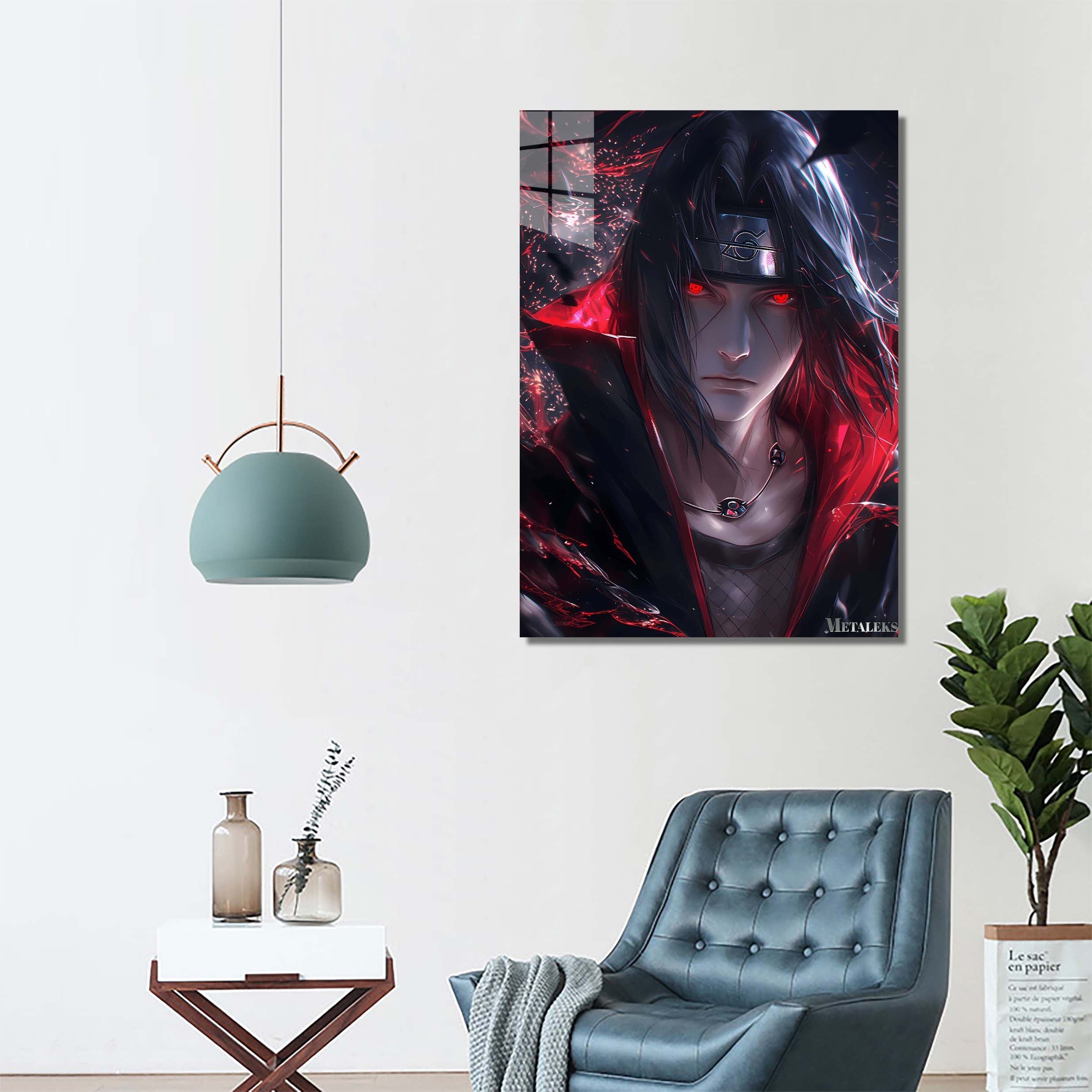 itachi uchiha neon portrait