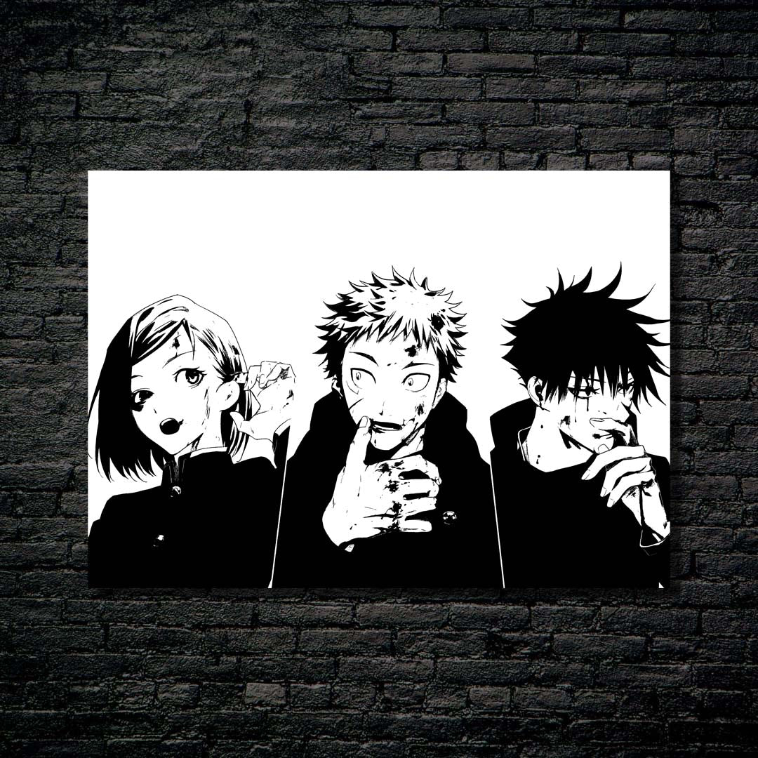 jujutsu kaisen Black and white