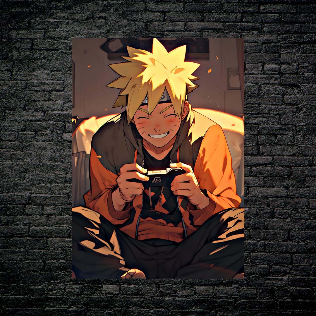 naruto uzumaki playing games in room