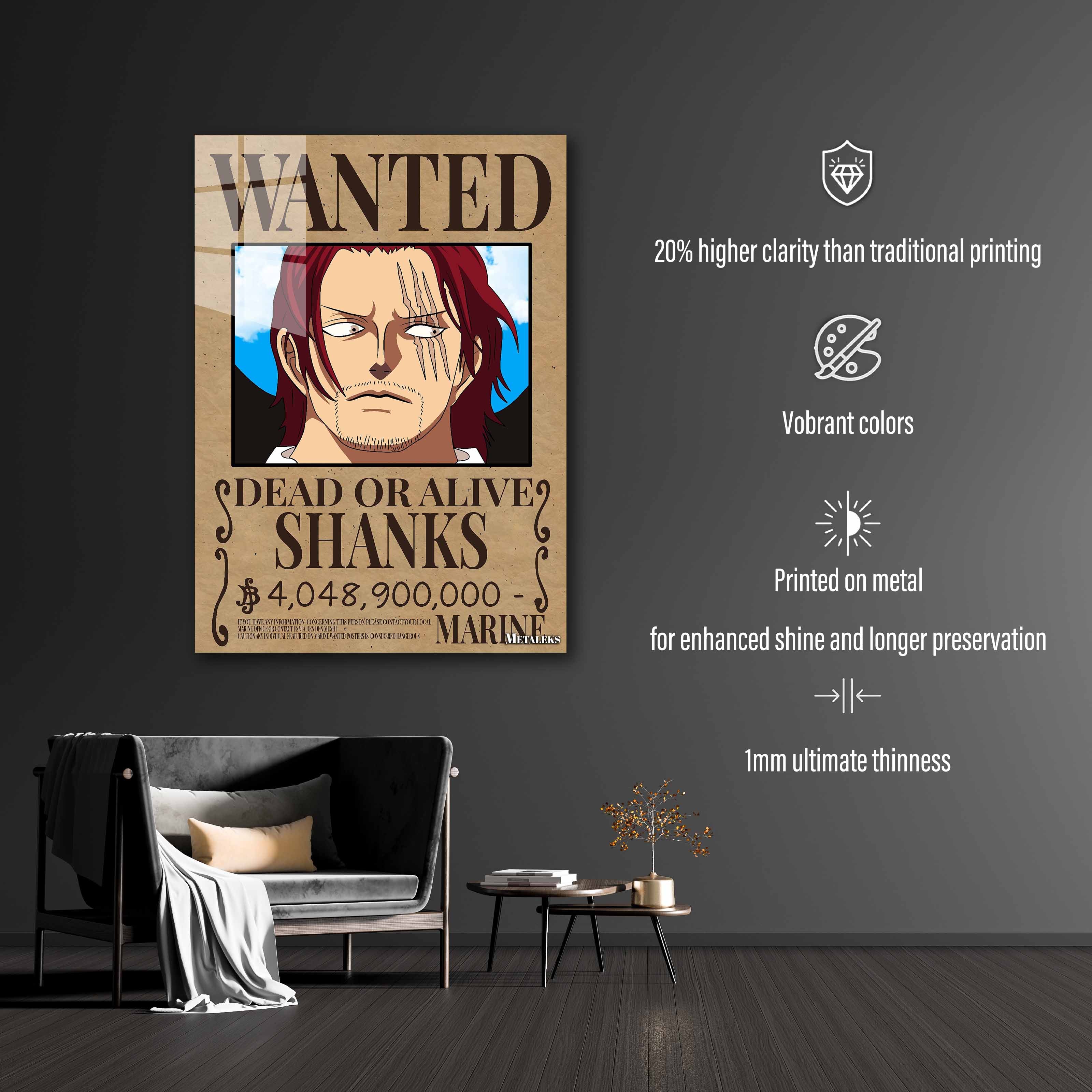 red hair shanks wanted